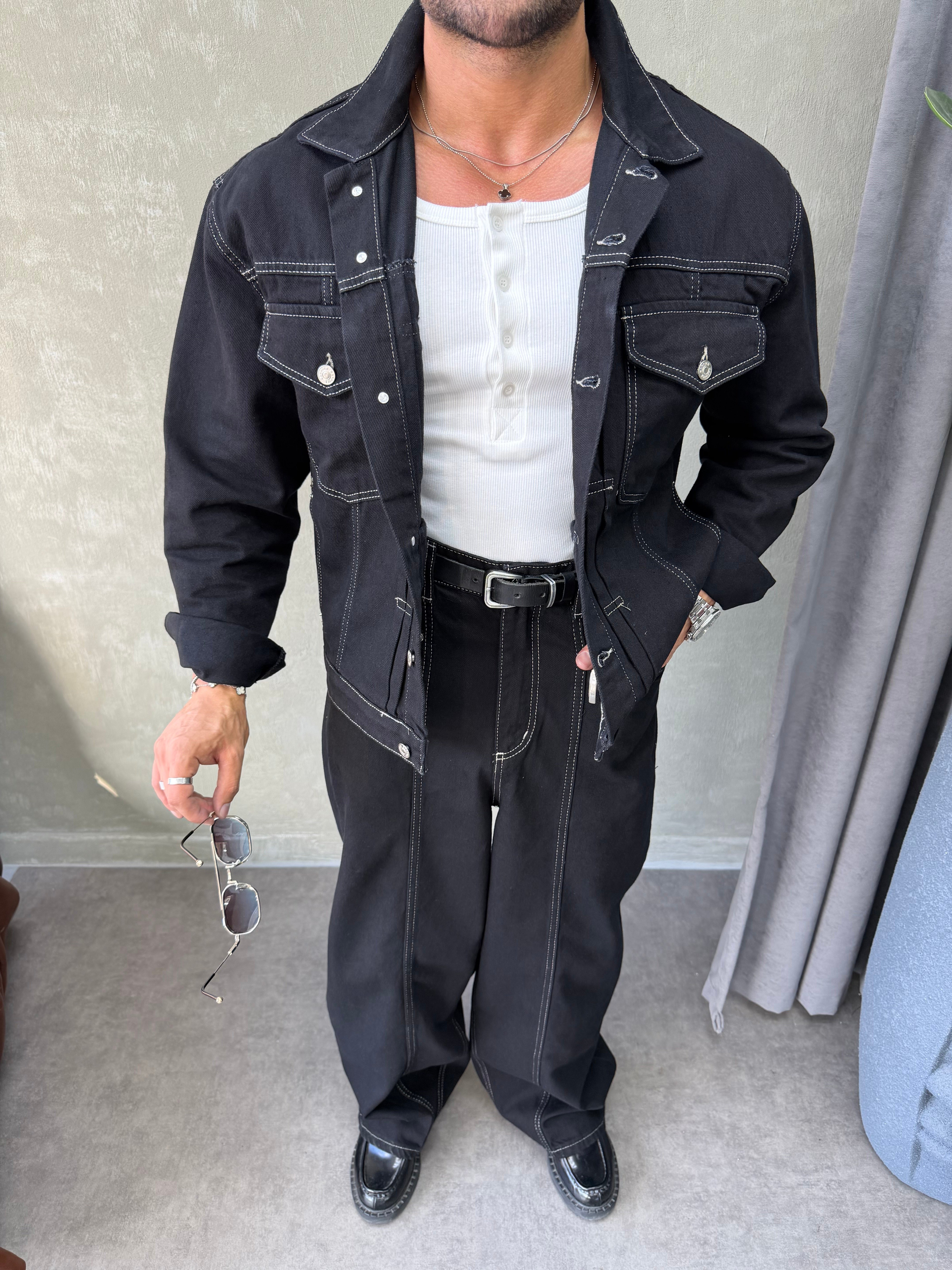 PREMIUM SERİ OVERSIZE DENİM TAKIM SİYAH