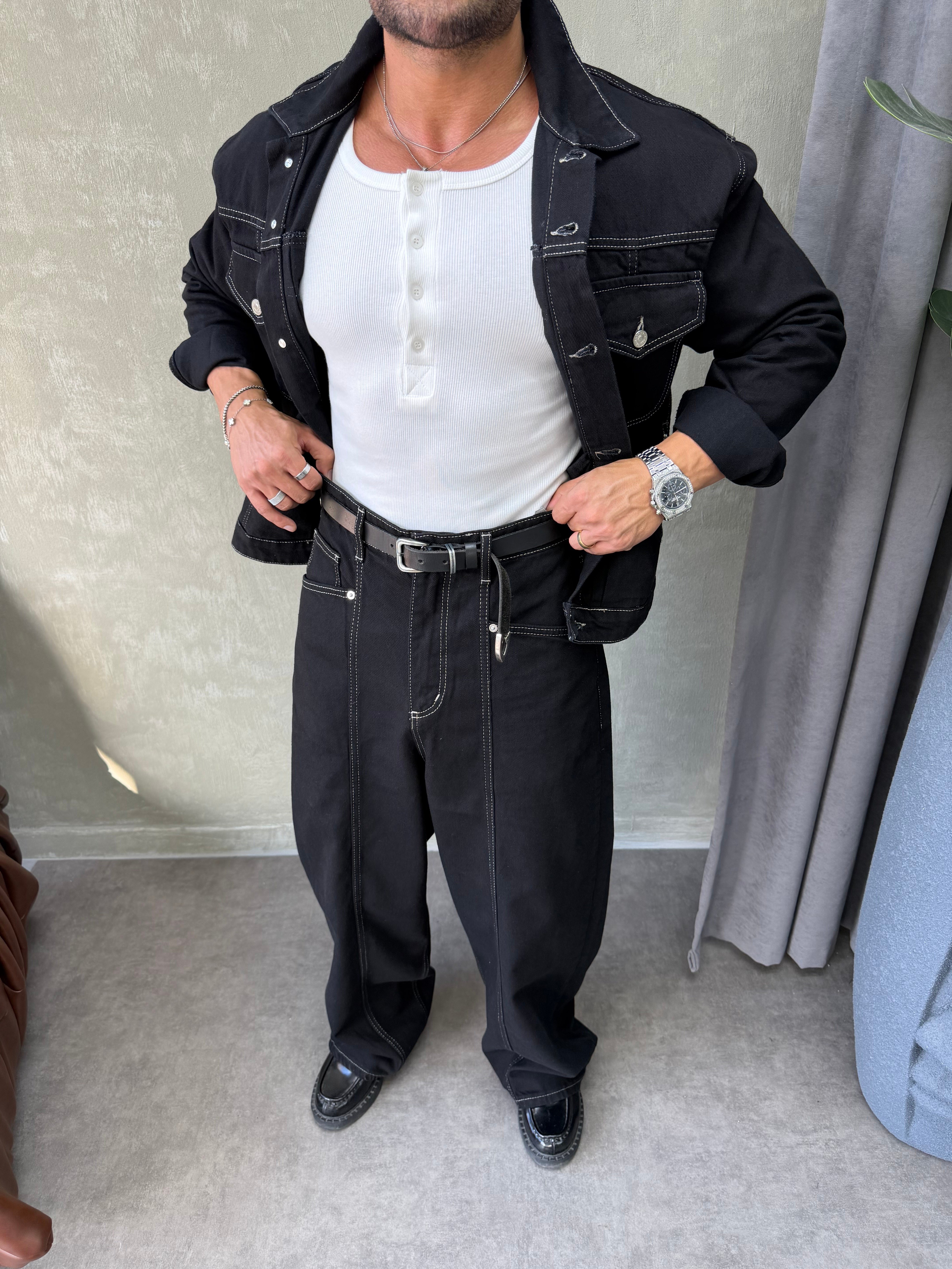 PREMIUM SERİ OVERSIZE DENİM TAKIM SİYAH