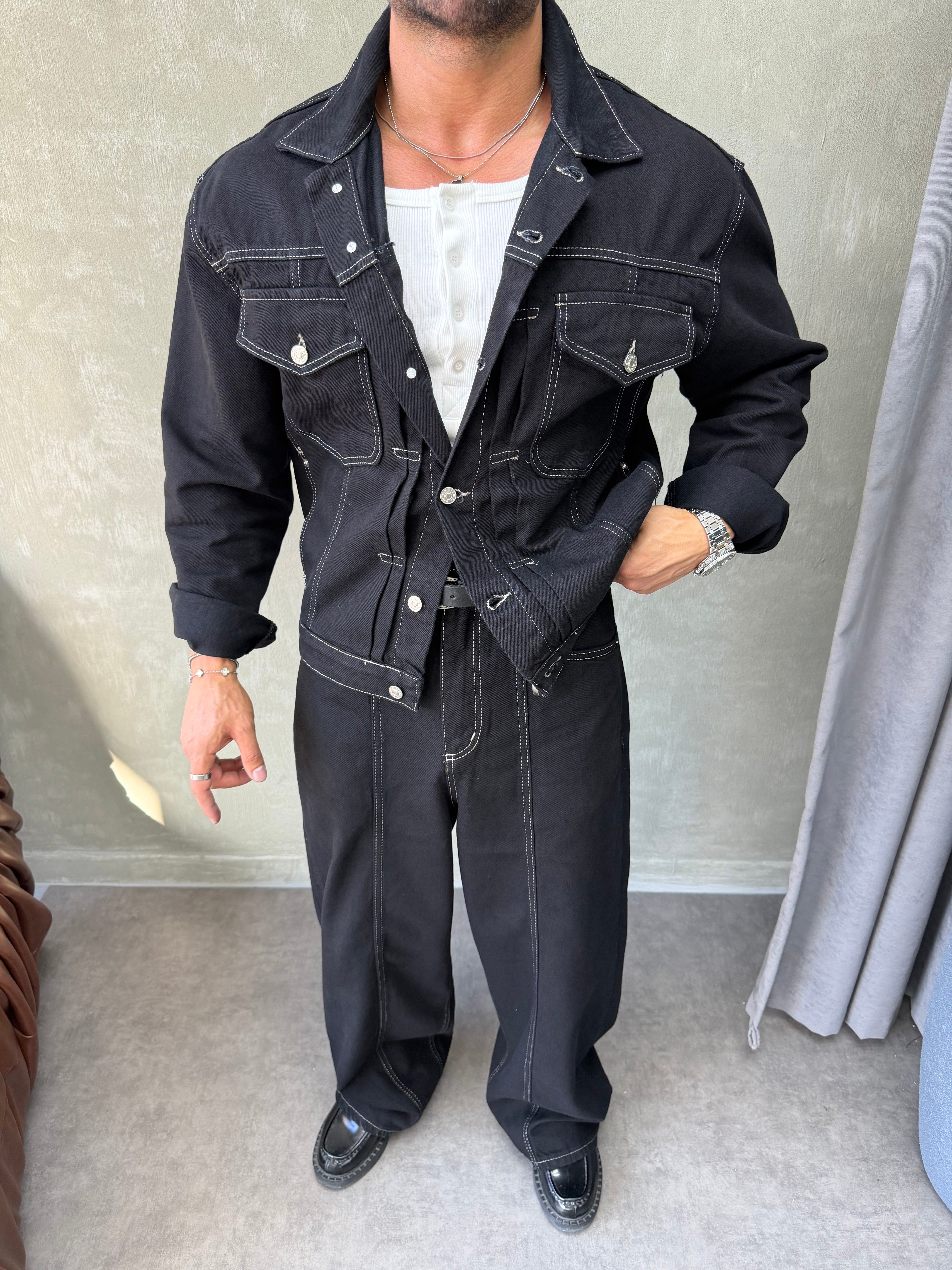 PREMIUM SERİ OVERSIZE DENİM TAKIM SİYAH