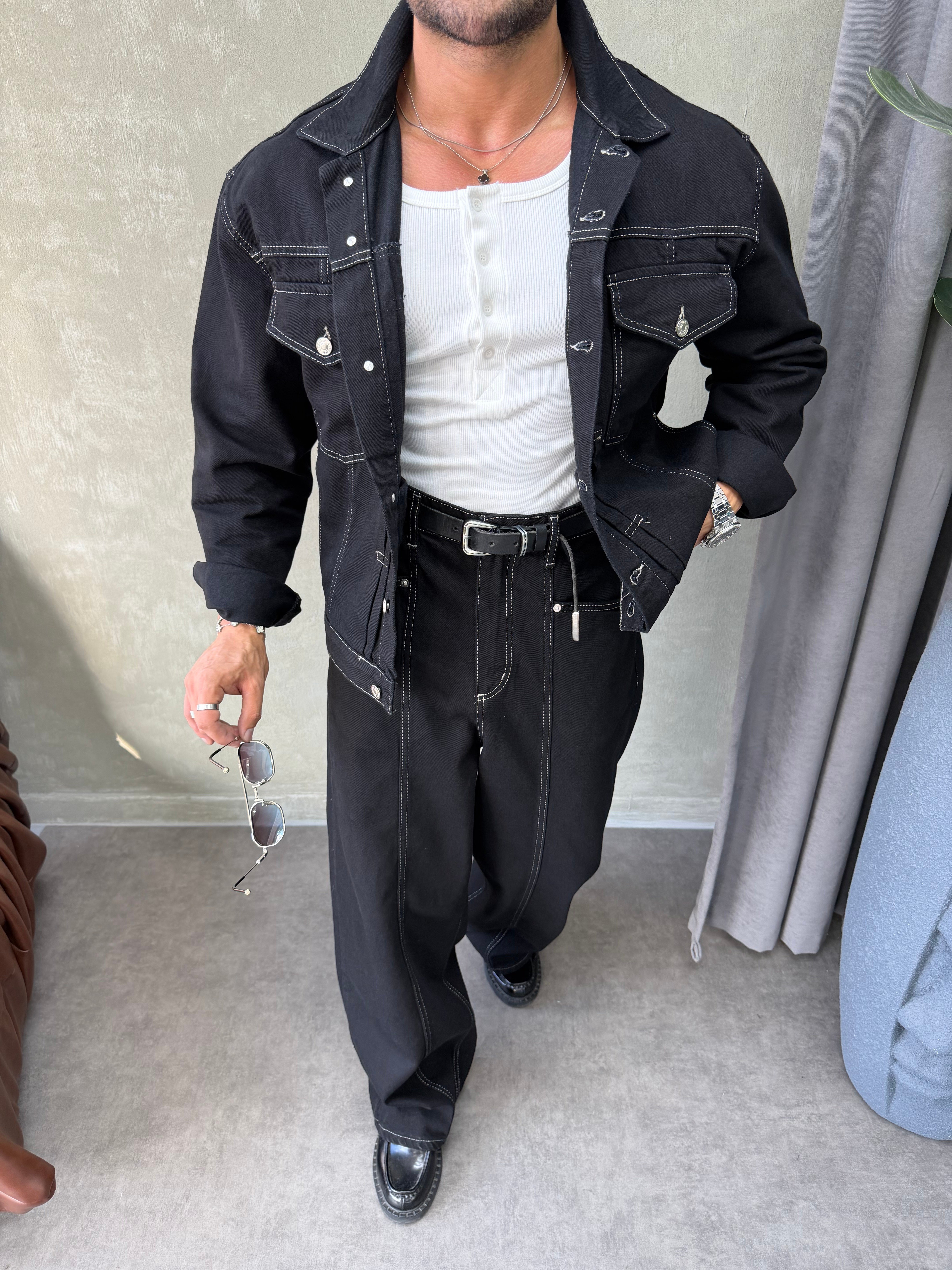 PREMIUM SERİ OVERSIZE DENİM TAKIM SİYAH