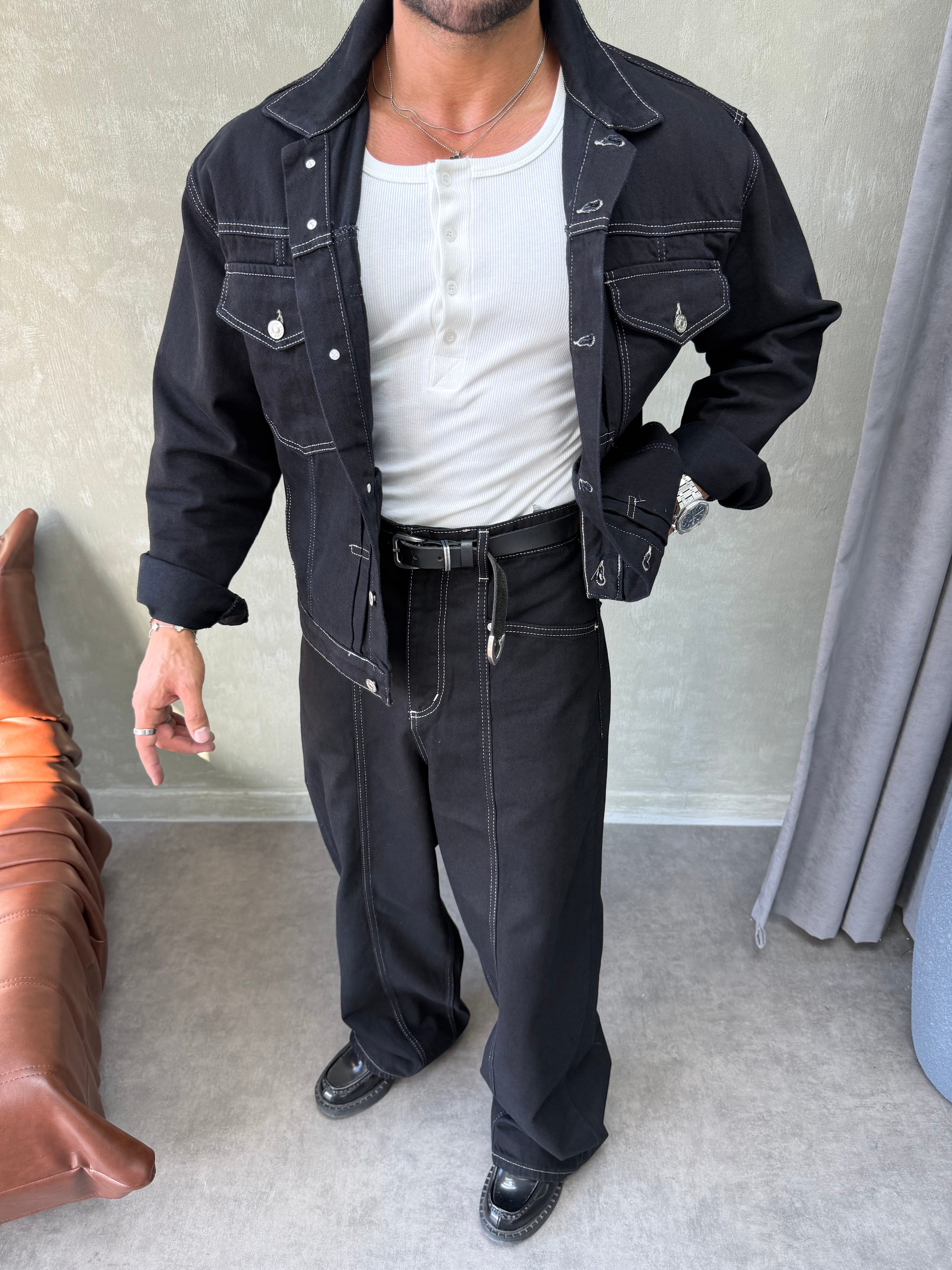 PREMIUM SERİ OVERSIZE DENİM TAKIM SİYAH