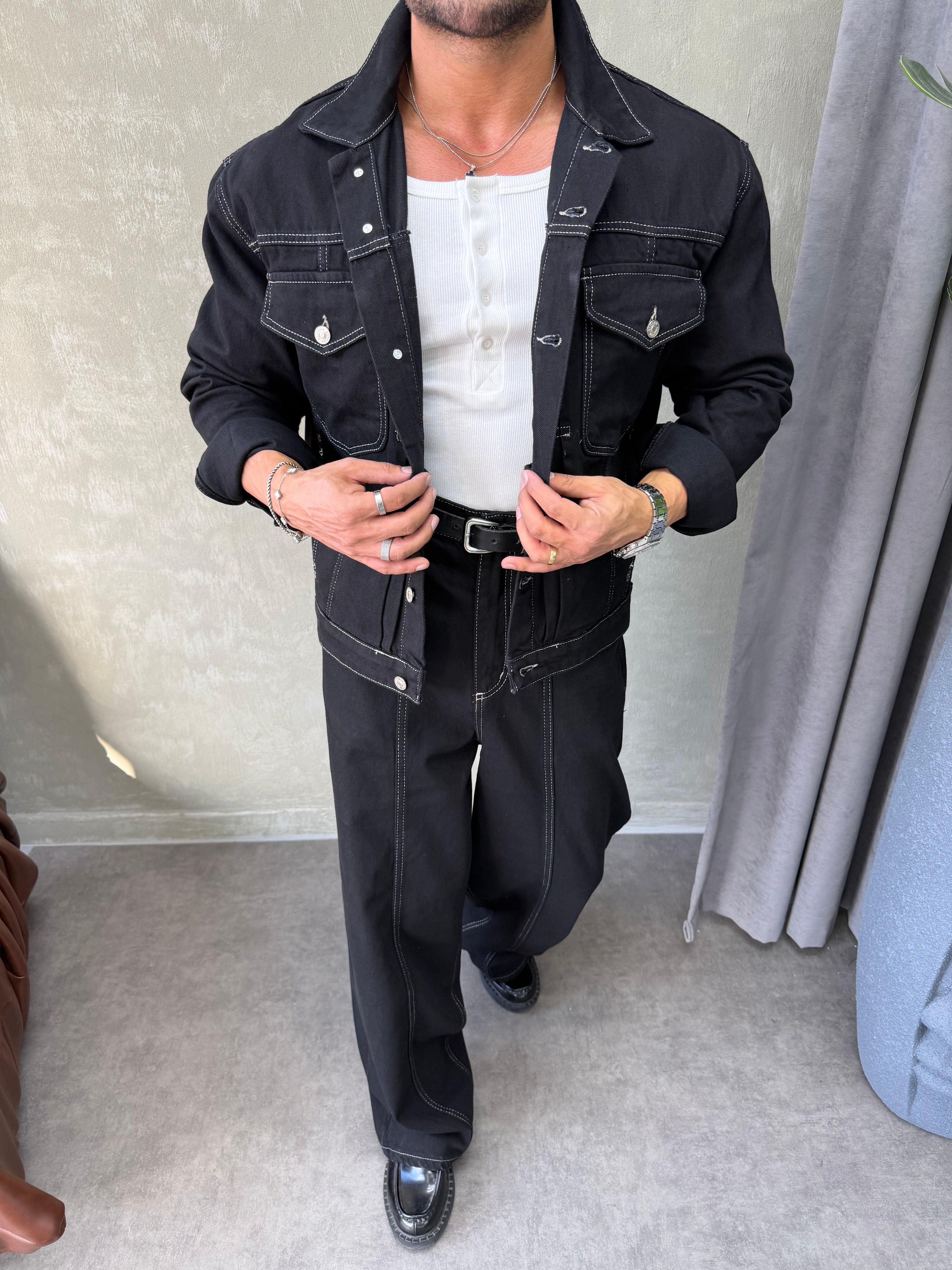 PREMIUM SERİ OVERSIZE DENİM TAKIM SİYAH