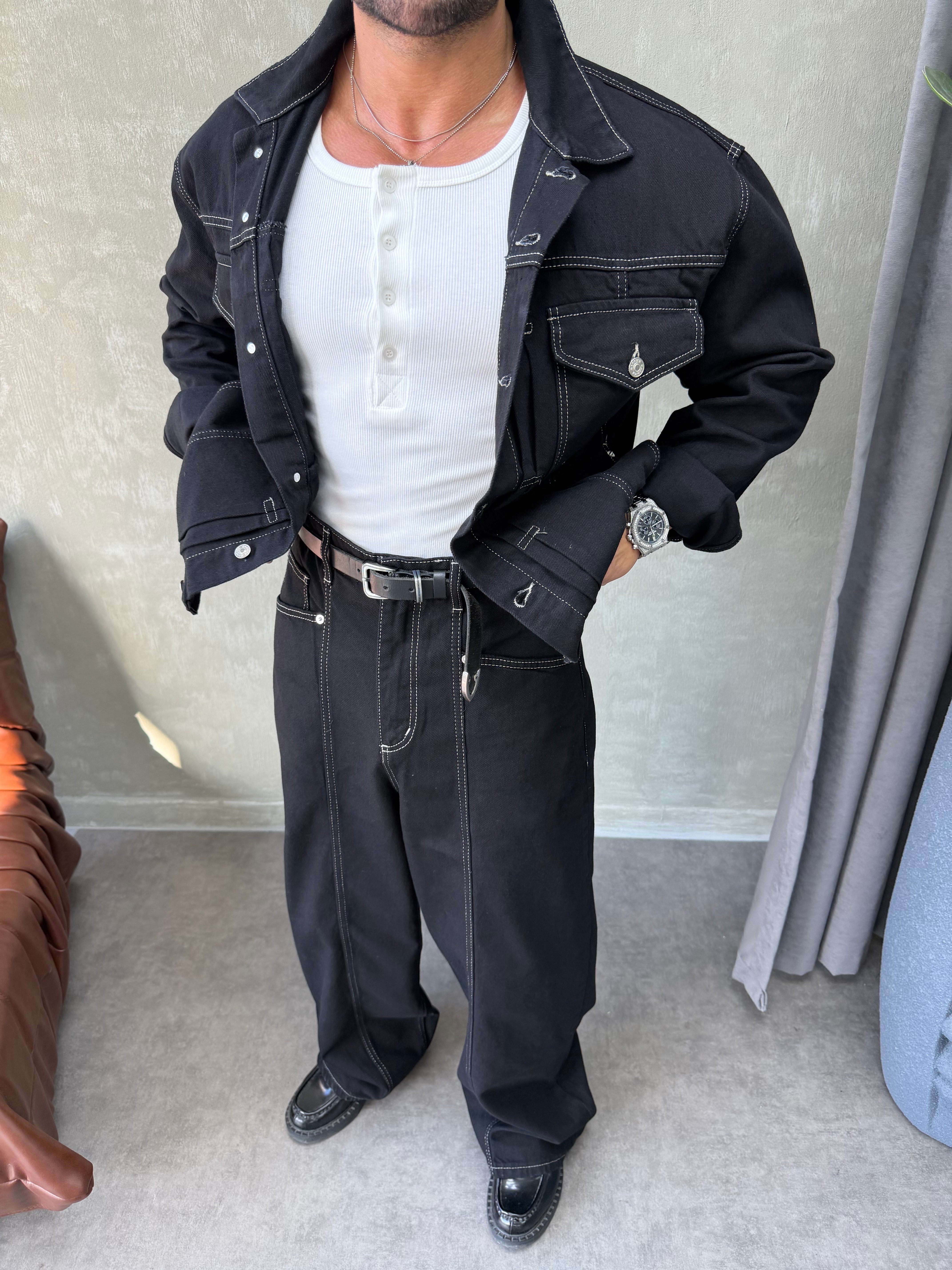 PREMIUM SERİ OVERSIZE DENİM TAKIM SİYAH
