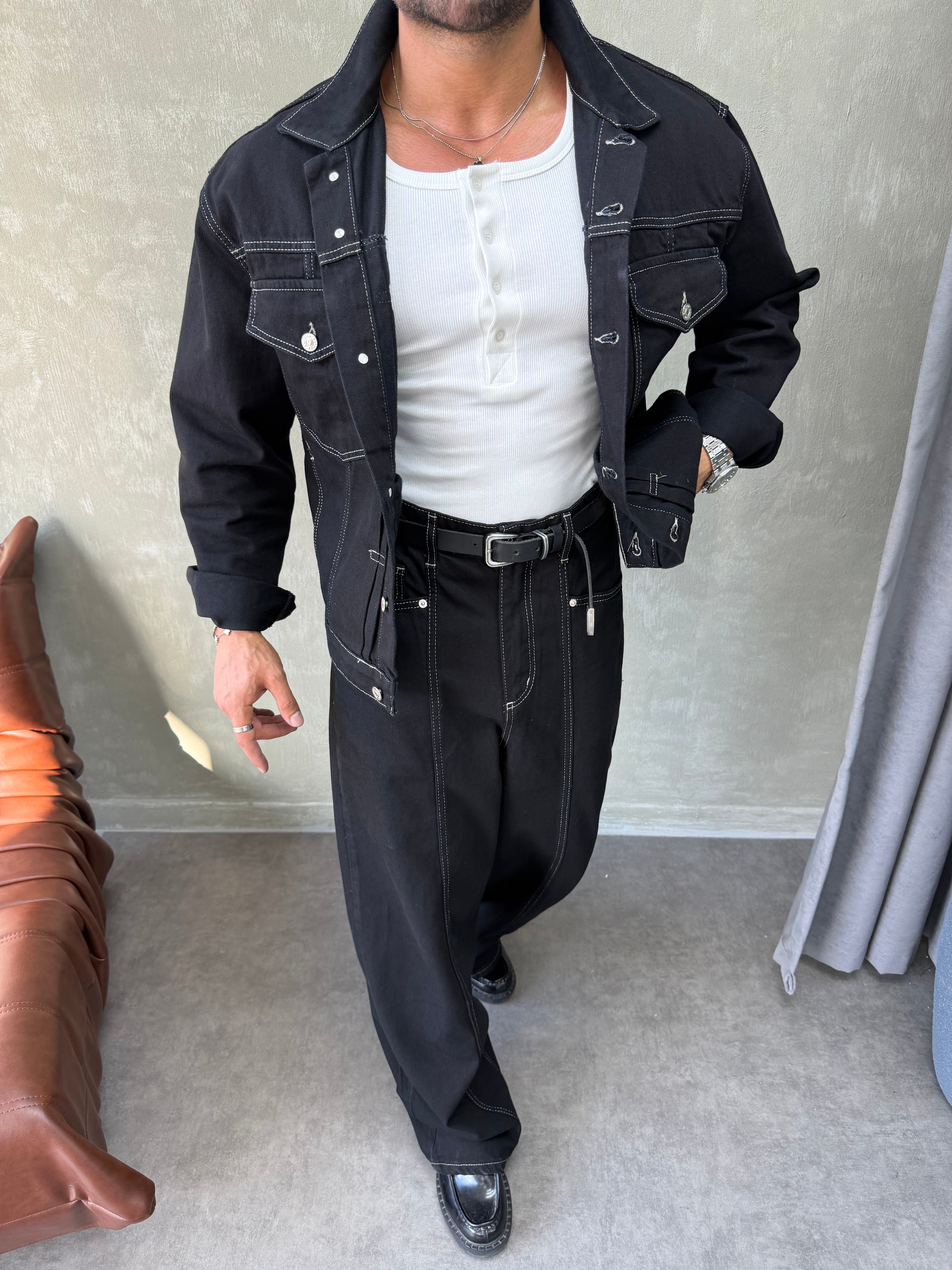 PREMIUM SERİ OVERSIZE DENİM TAKIM SİYAH