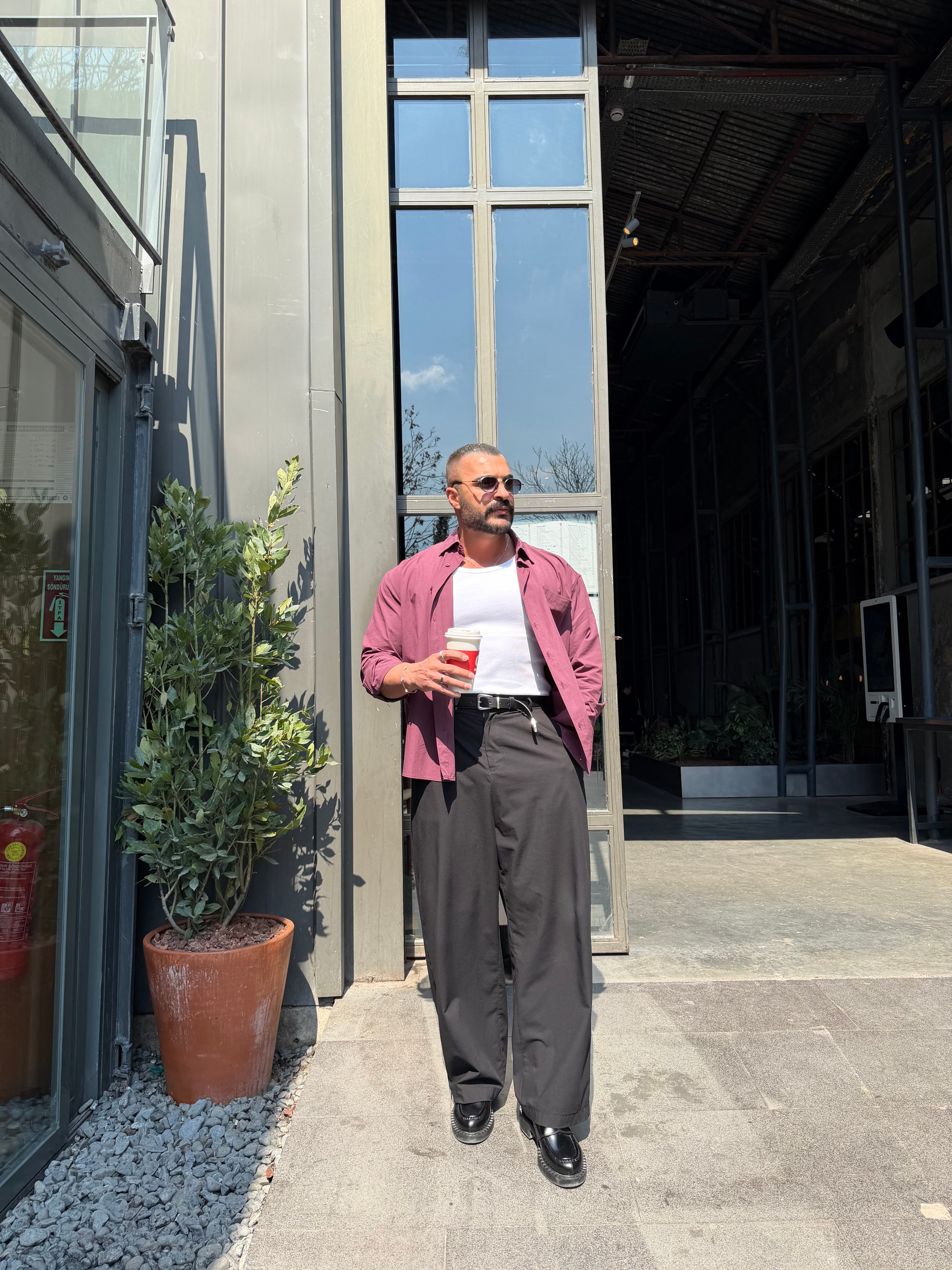 PREMIUM SERİ OVERSİZE GÖMLEK BORDO