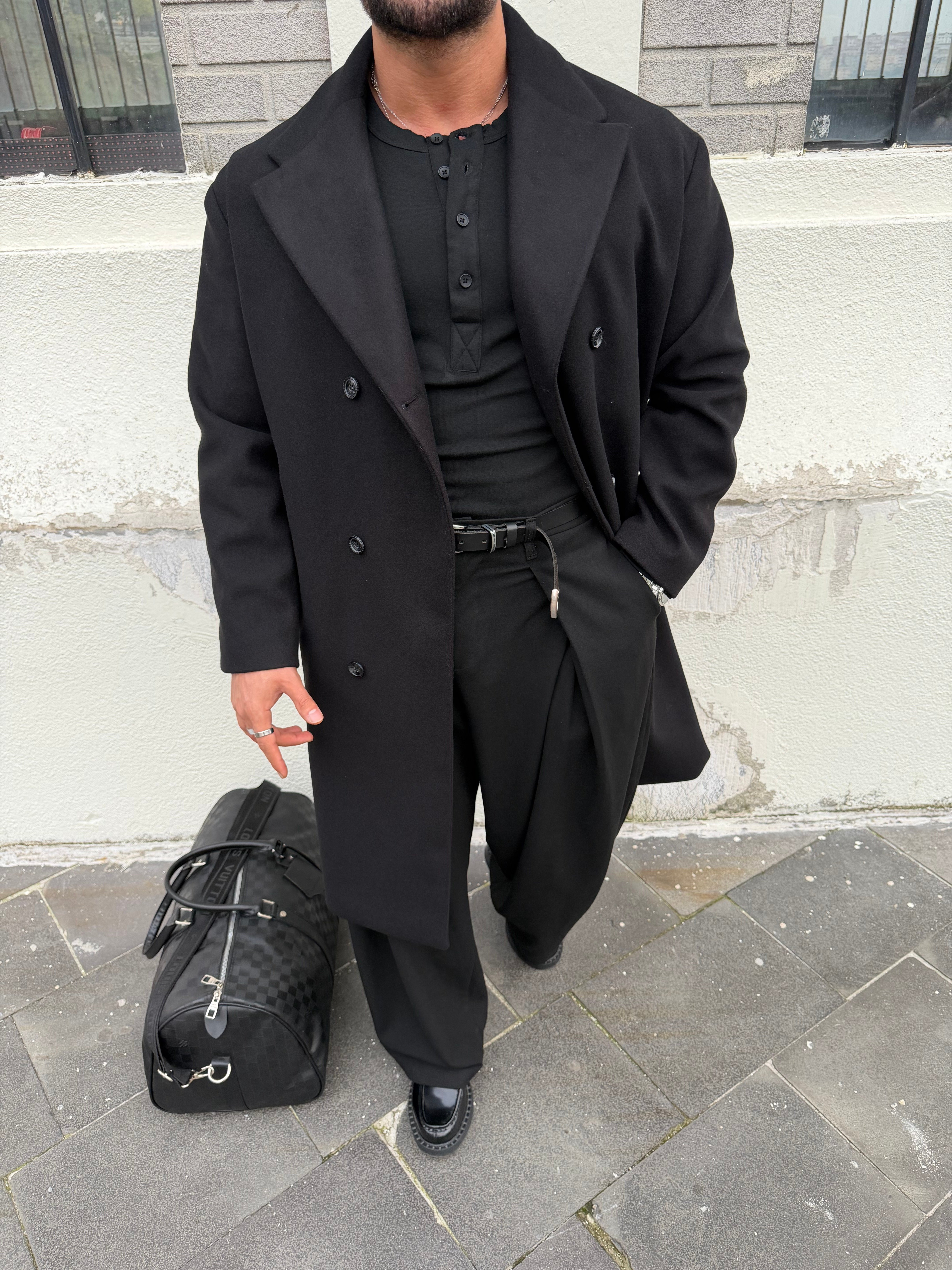 PREMIUM SERİ OVERSIZE KAŞE KABAN SİYAH