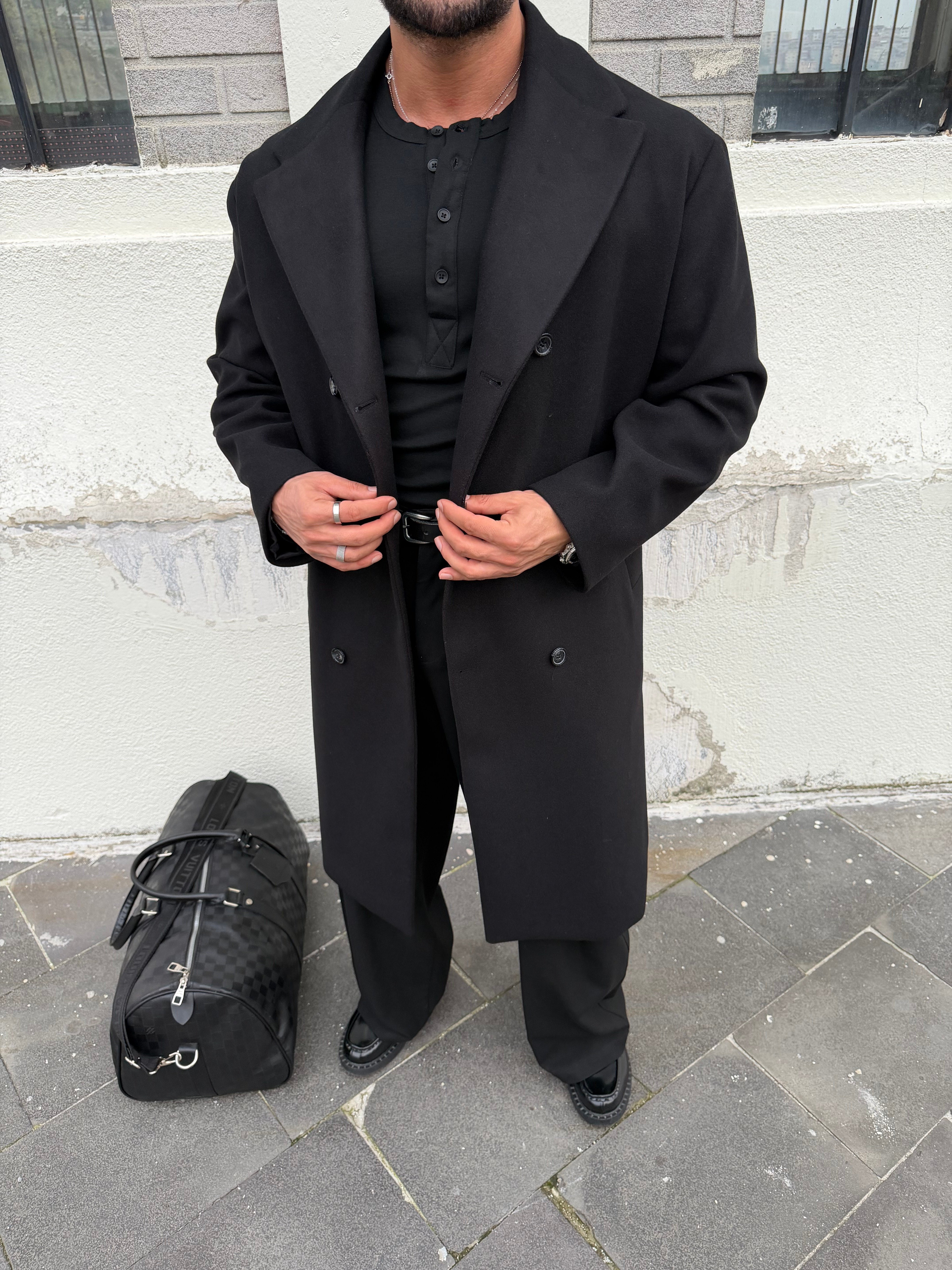 PREMIUM SERİ OVERSIZE KAŞE KABAN SİYAH