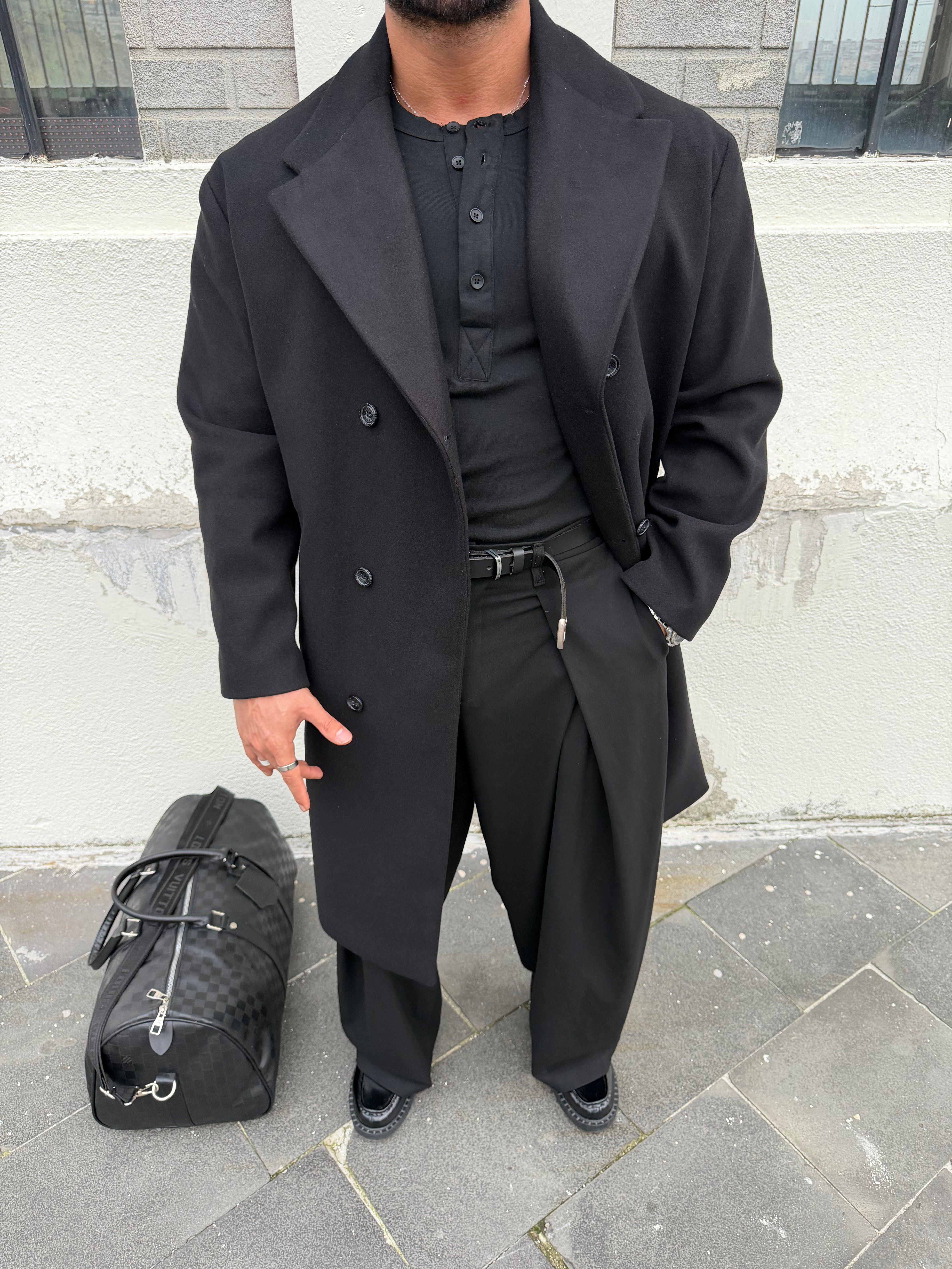 PREMIUM SERİ OVERSIZE KAŞE KABAN SİYAH