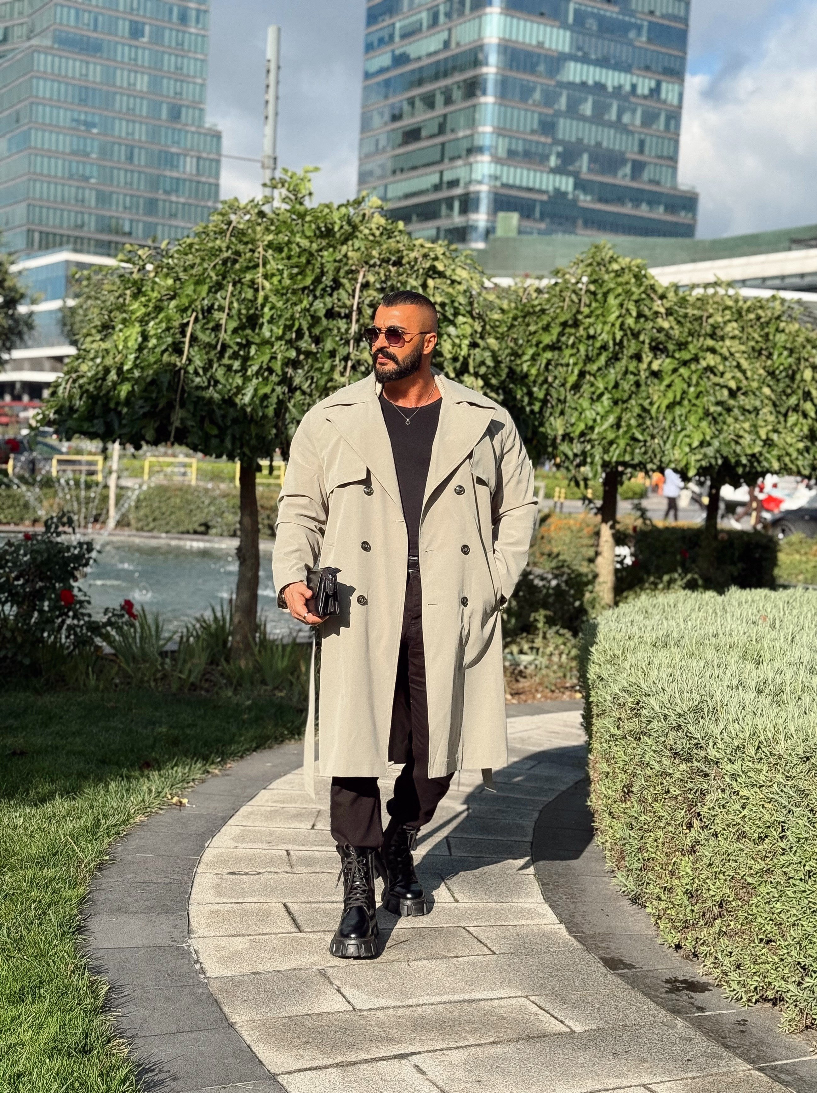 PREMIUM SERİ OVERSIZE KEMERLİ TRENÇKOT HAKİ