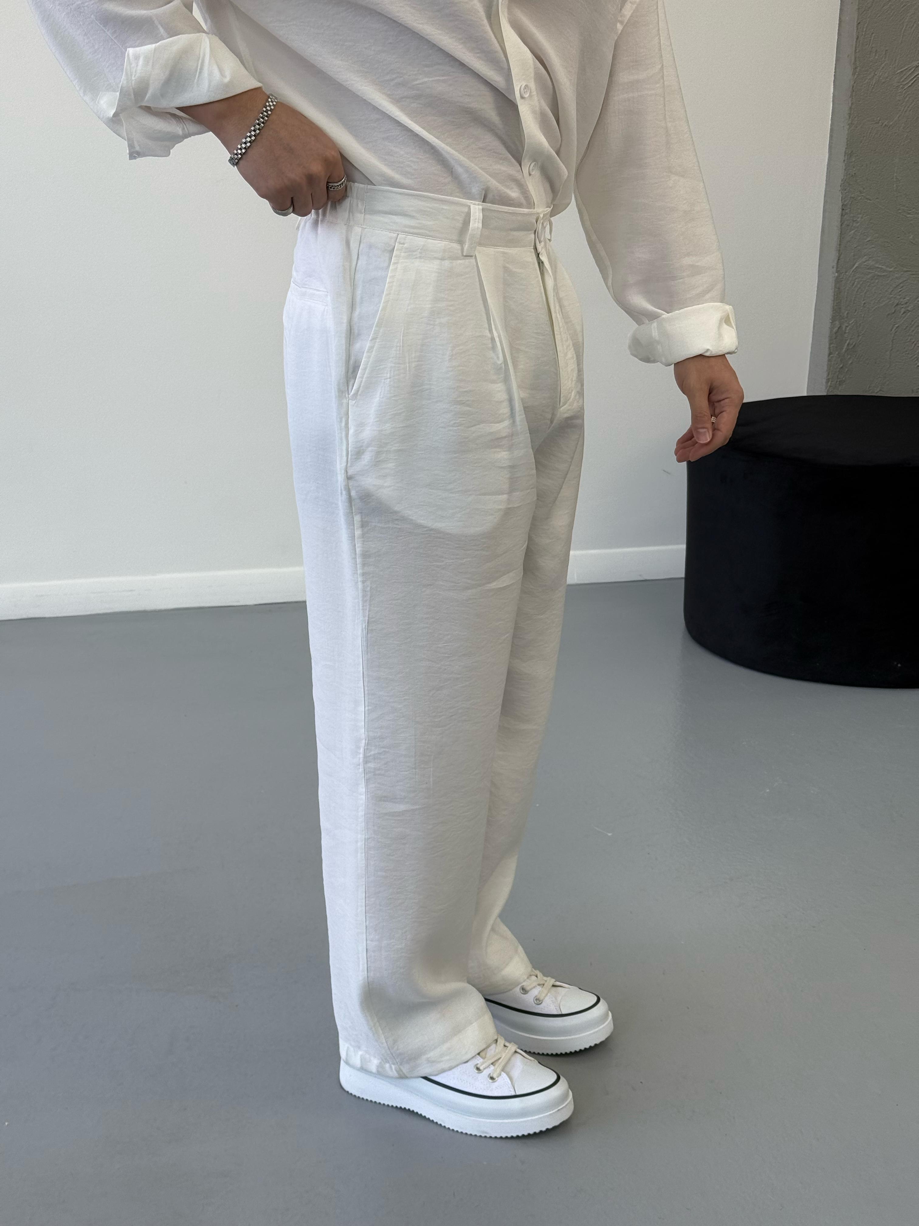 Premium Seri Oversize Modal Kumaş alt Üst Takım Beyaz