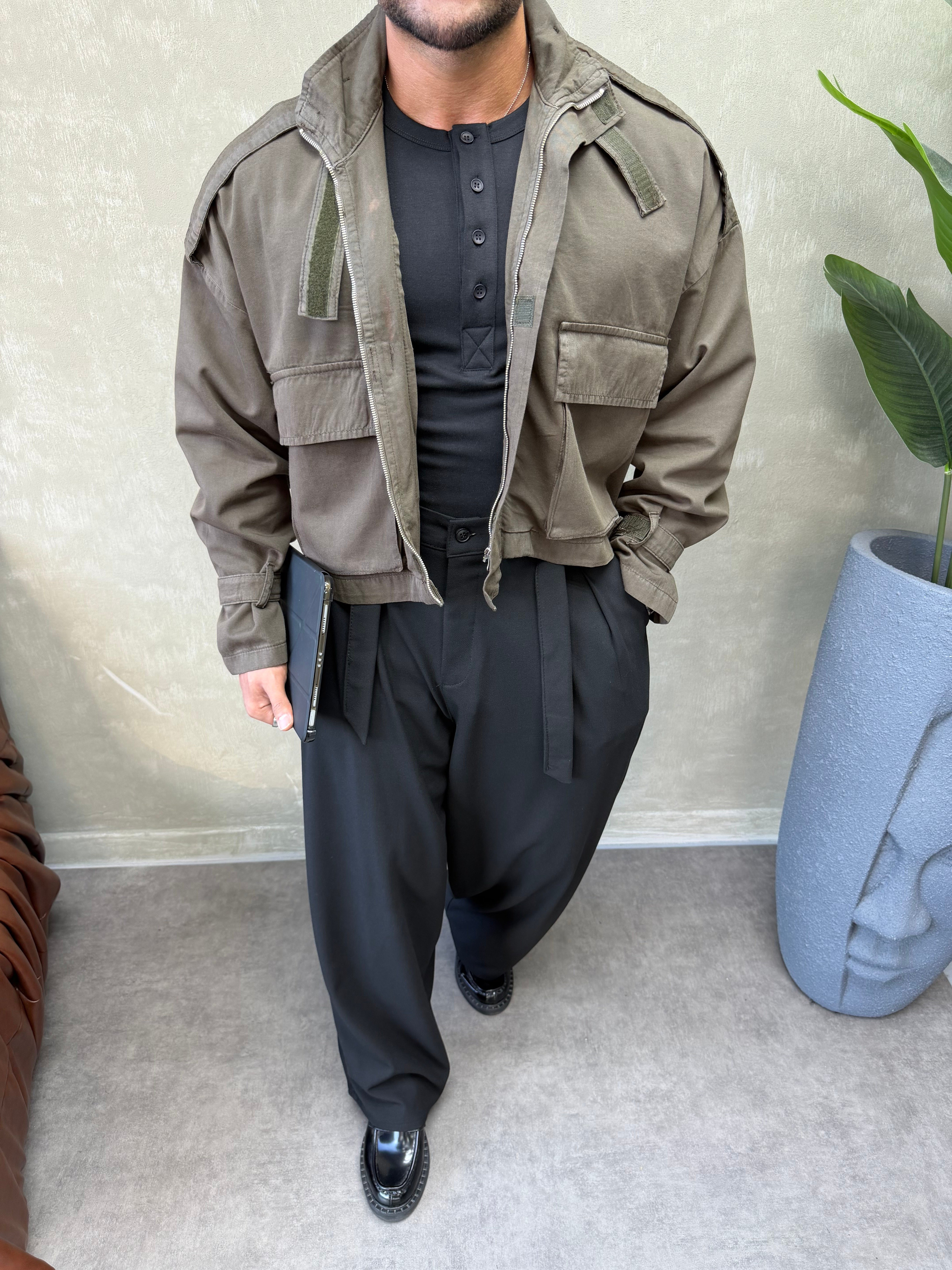 PREMIUM SERI ÖZEL KESIM OVERSIZE CEKET HAKİ