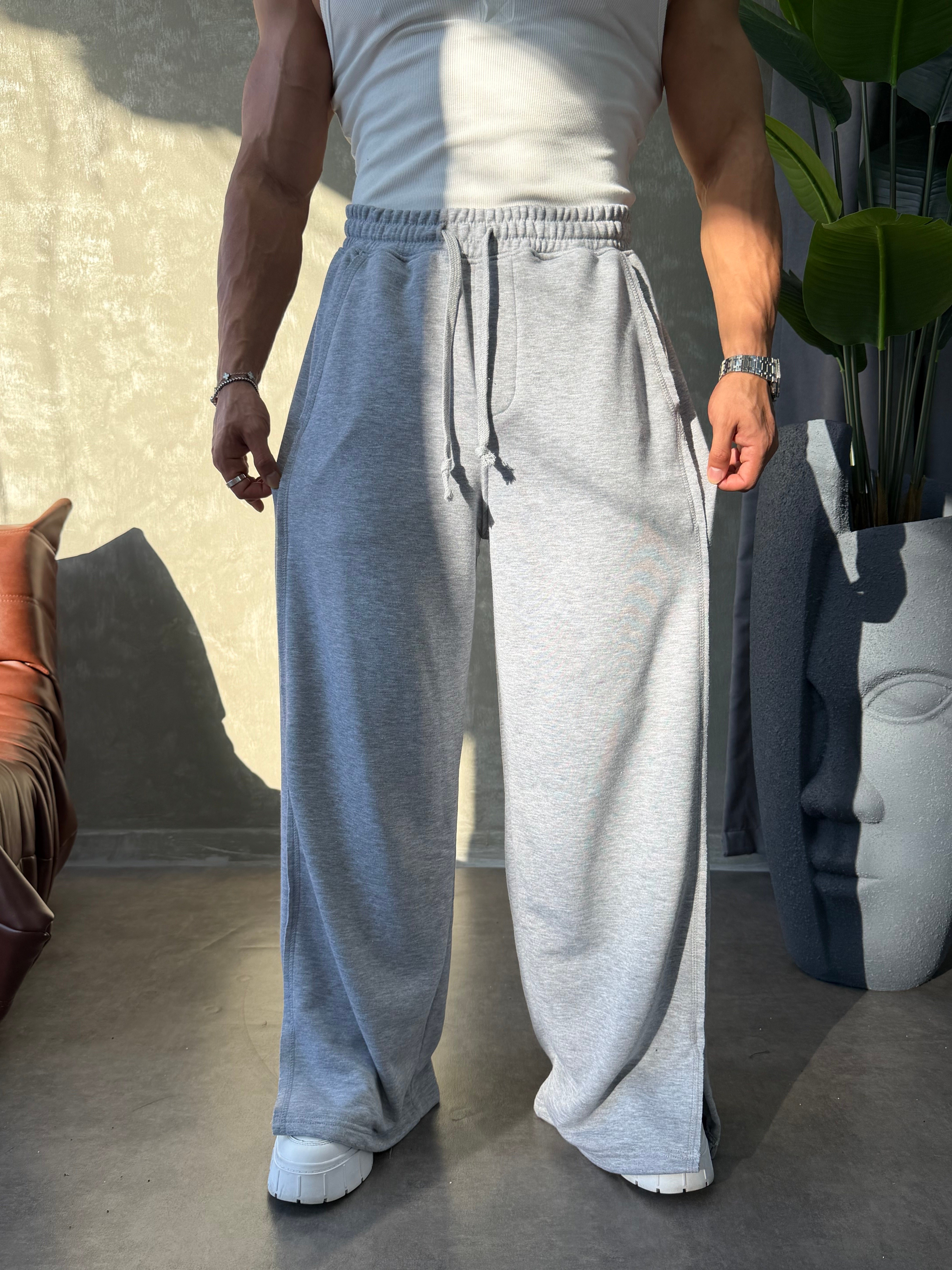 PREMIUM SERİ SUPER BAGGY YIRTMAÇLI EŞOFMAN GRİ