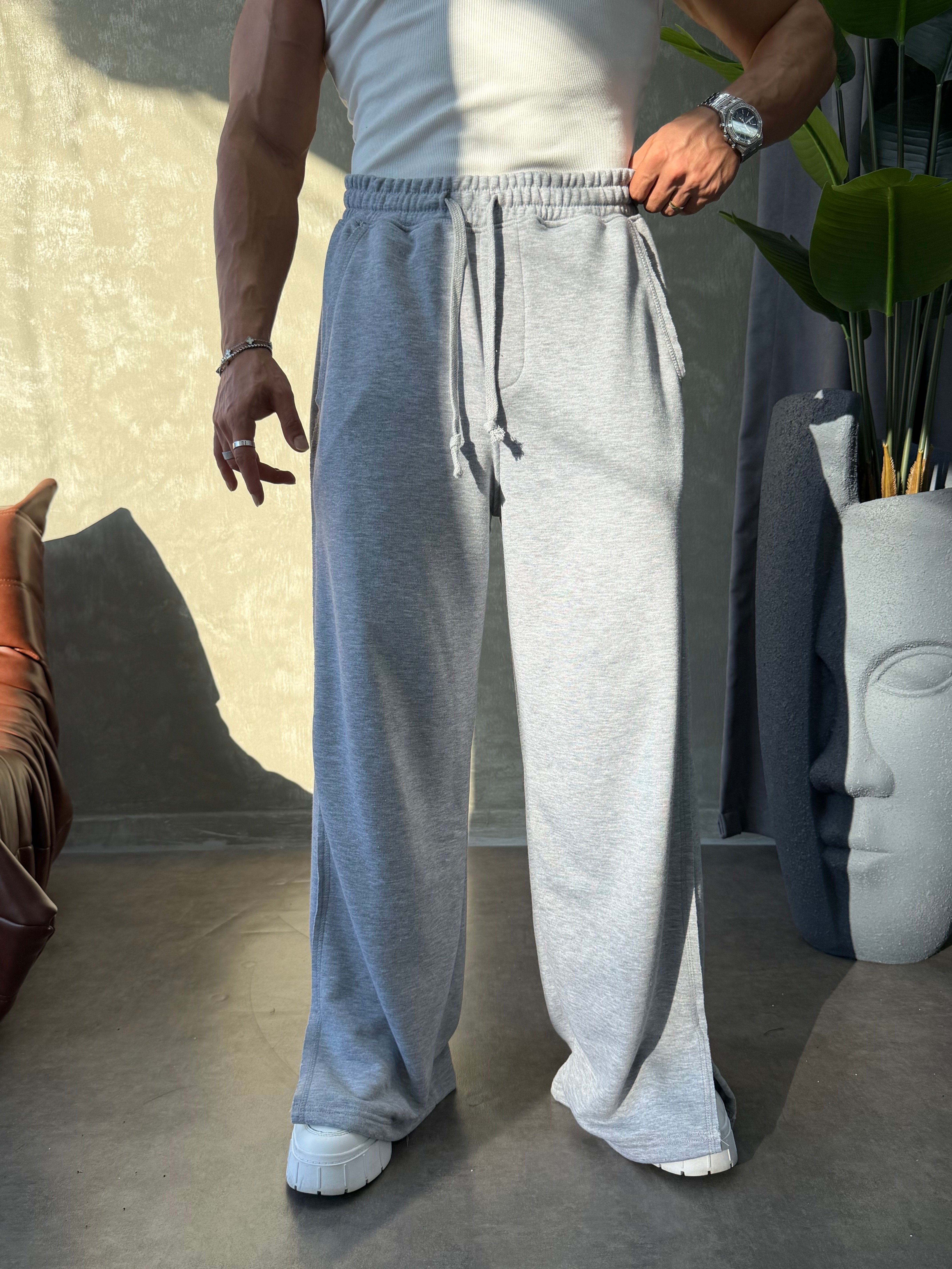 PREMIUM SERİ SUPER BAGGY YIRTMAÇLI EŞOFMAN GRİ