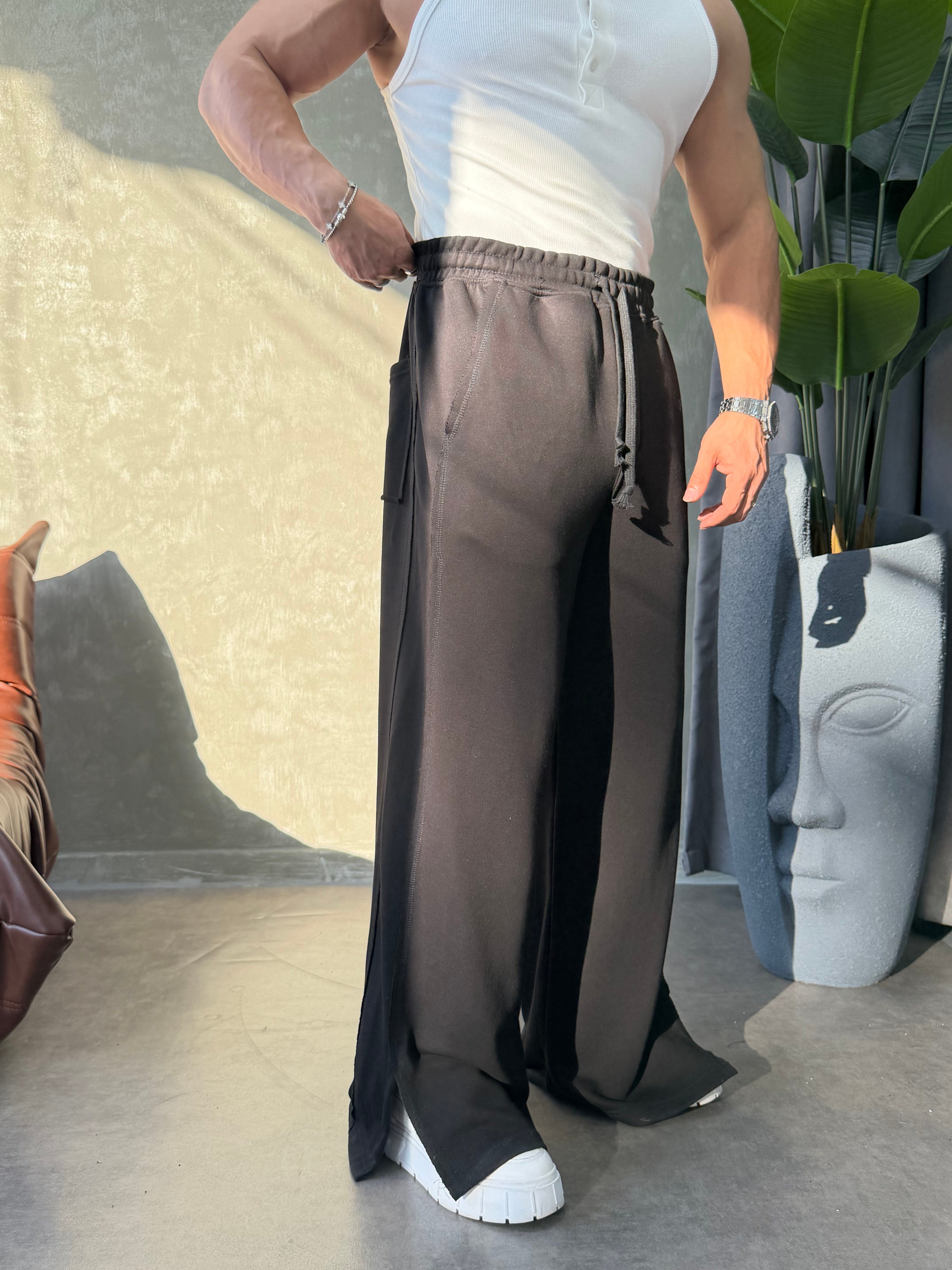 PREMIUM SERİ SUPER BAGGY YIRTMAÇLI EŞOFMAN SİYAH