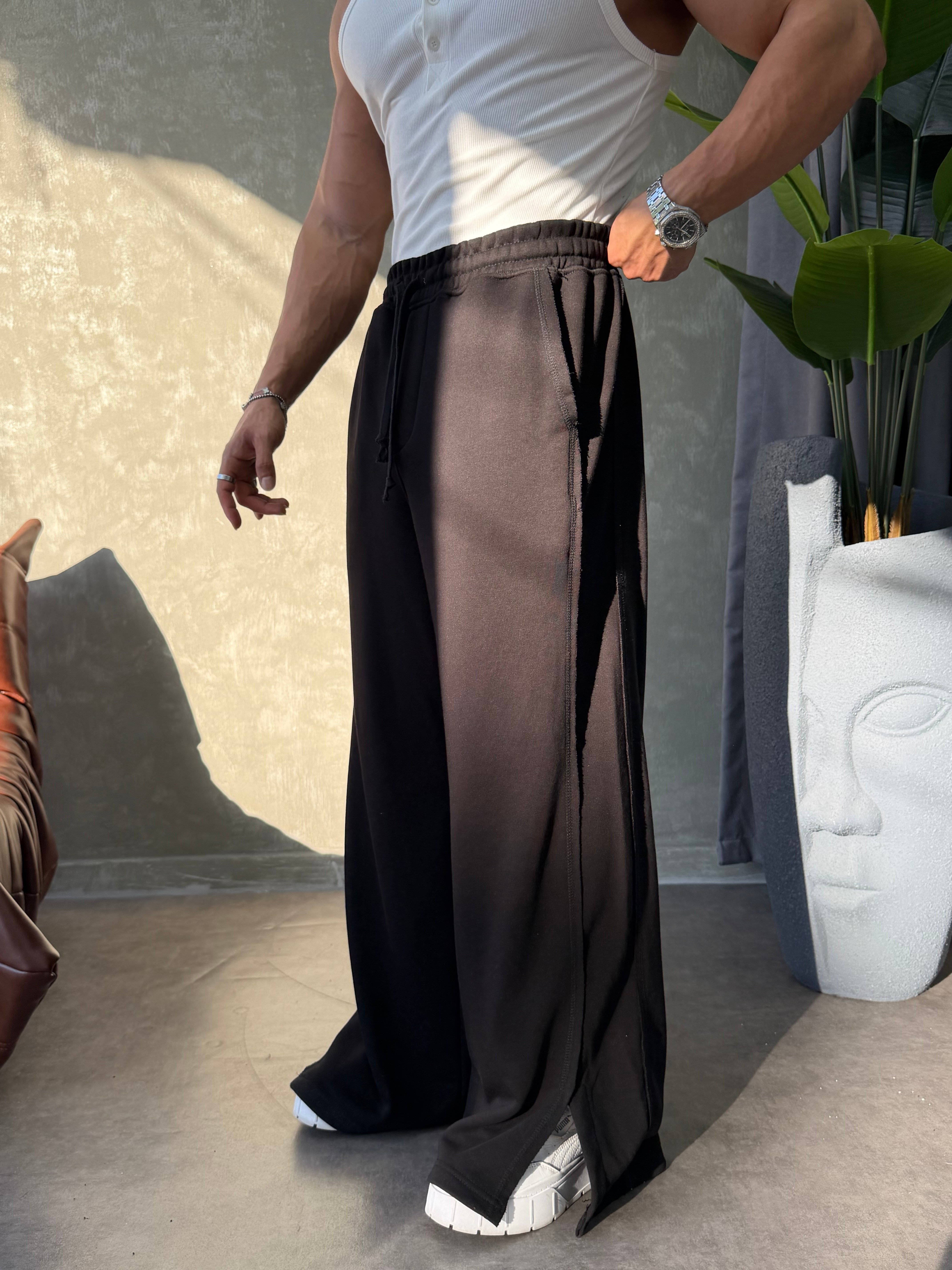 PREMIUM SERİ SUPER BAGGY YIRTMAÇLI EŞOFMAN SİYAH
