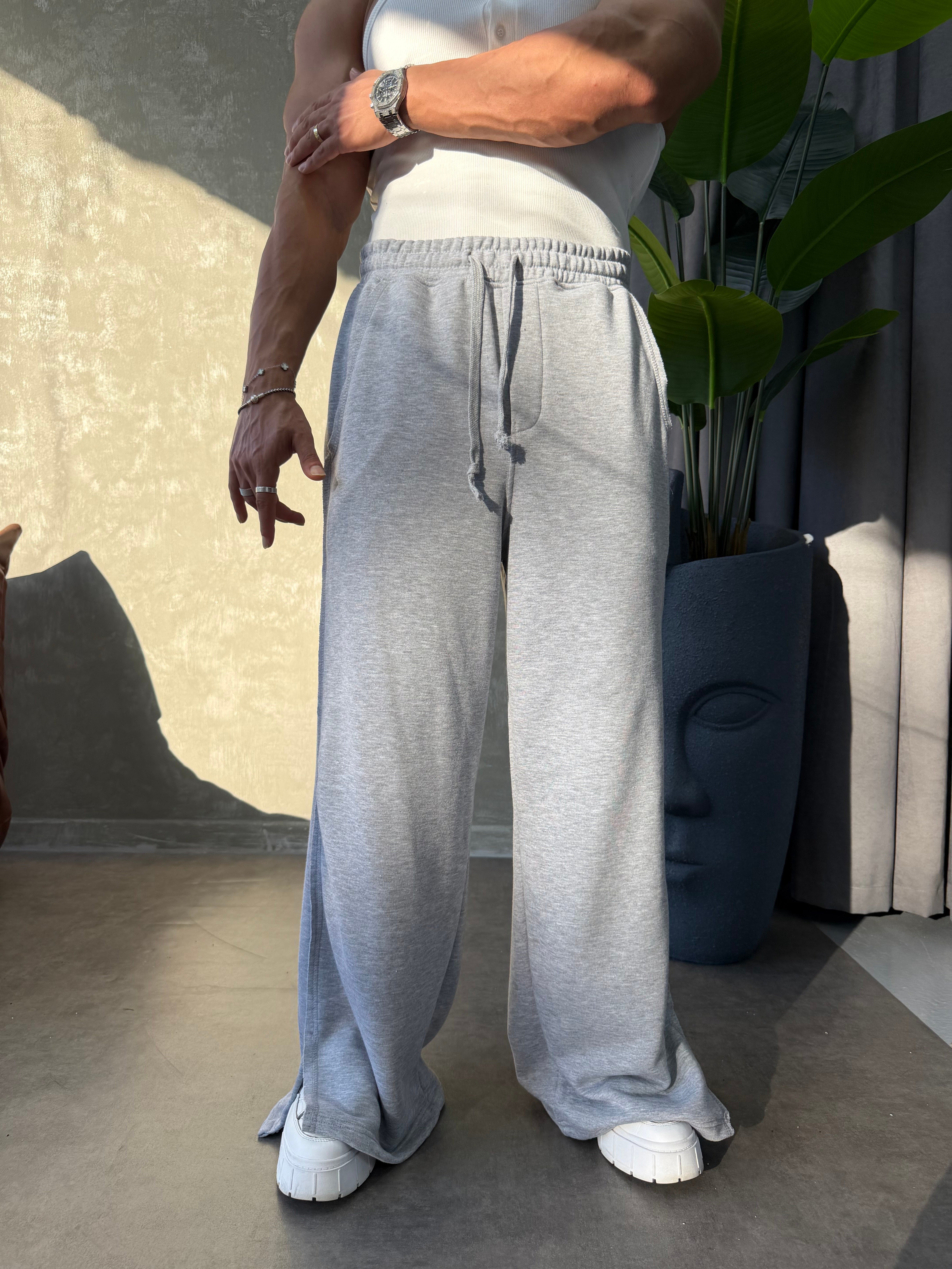 PREMIUM SERİ SUPER BAGGY YIRTMAÇLI EŞOFMAN GRİ