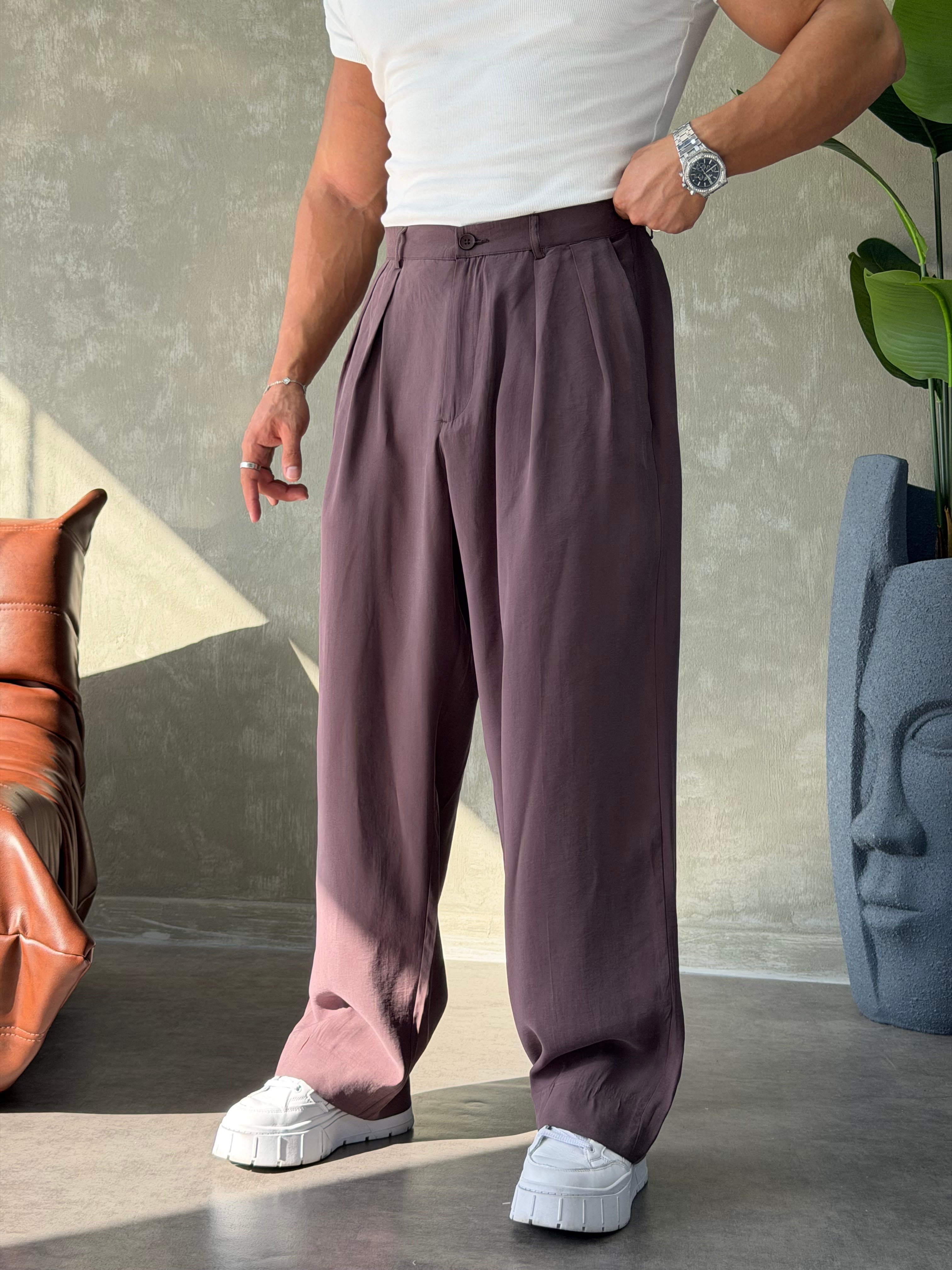 PREMIUM TENSEL BAGGY PANTOLON KAHVERENGİ