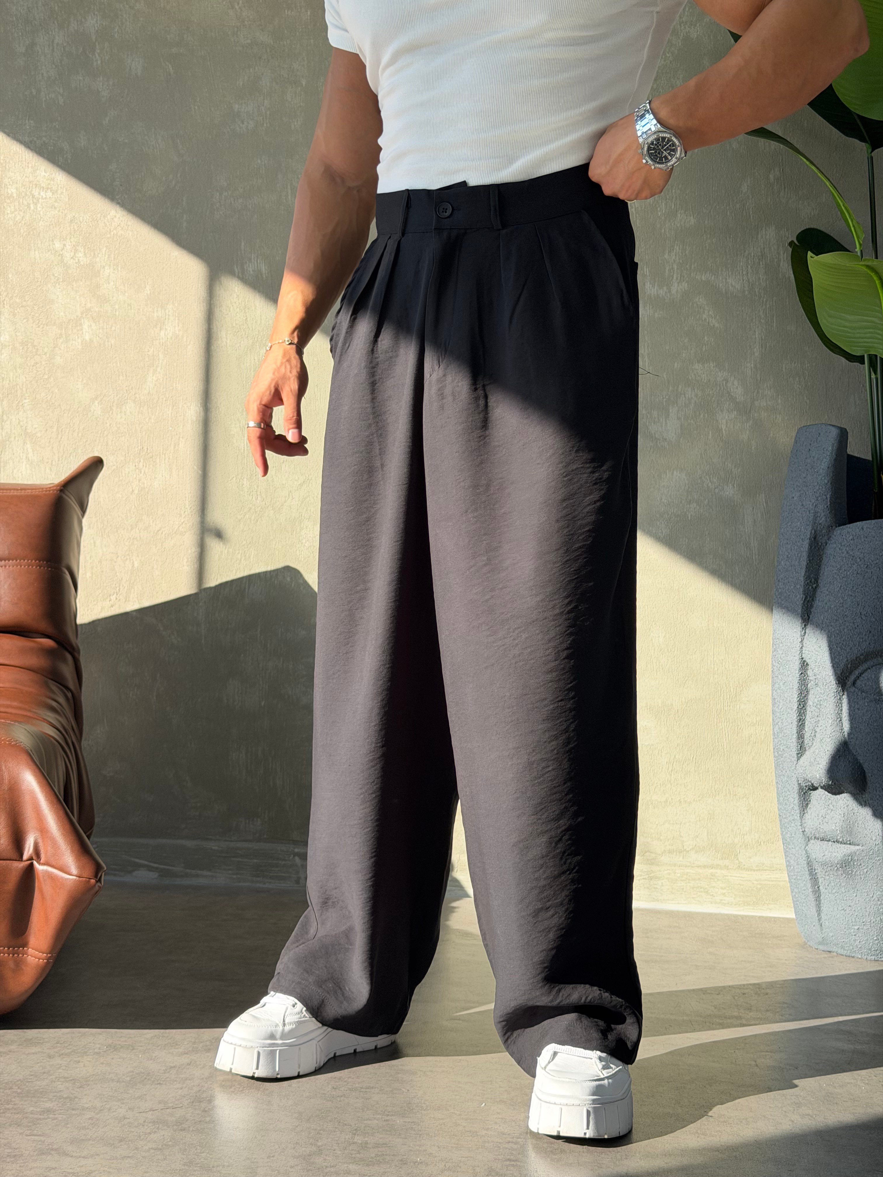 PREMIUM TENSEL BAGGY PANTOLON SİYAH