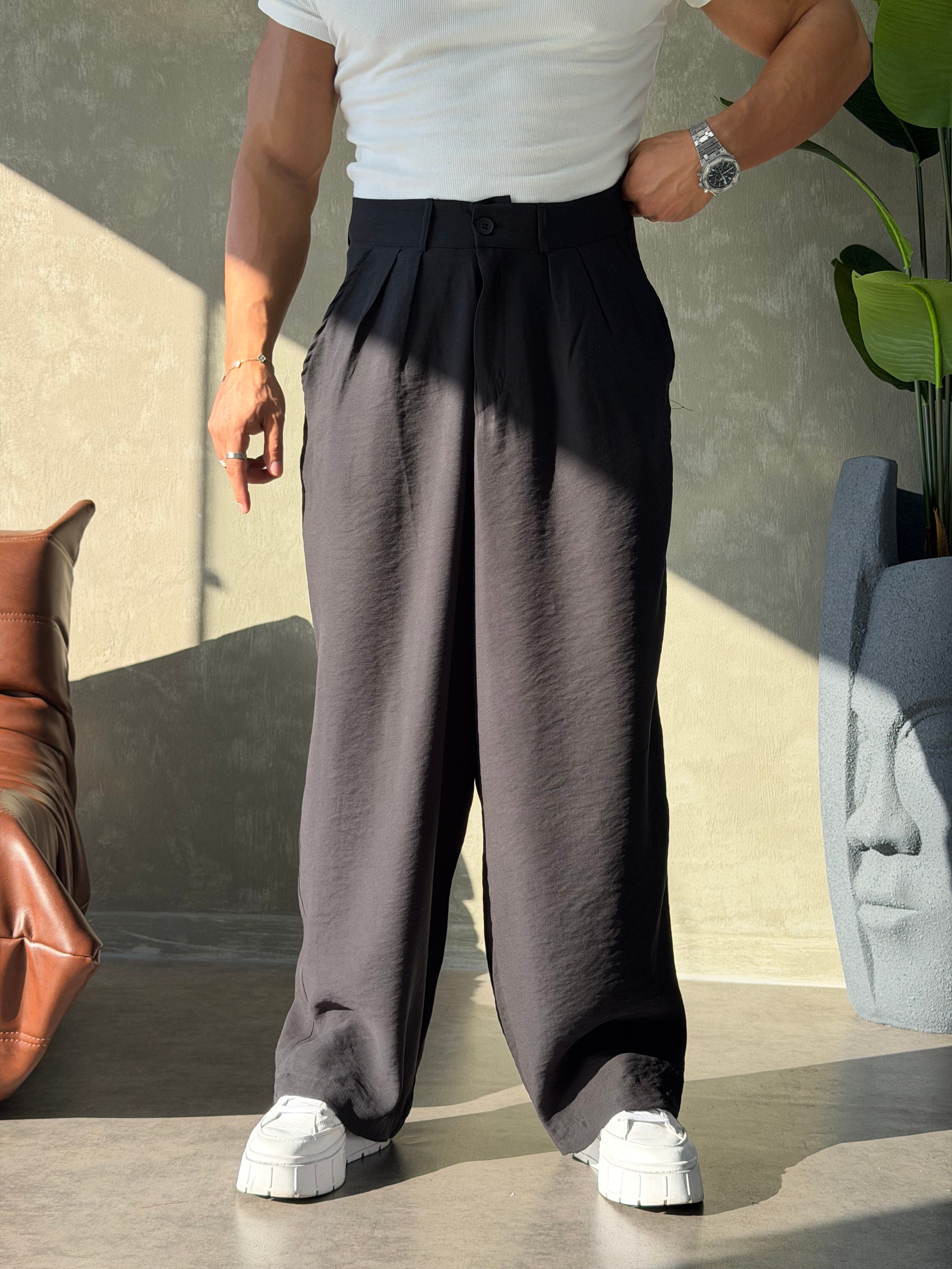PREMIUM TENSEL BAGGY PANTOLON SİYAH
