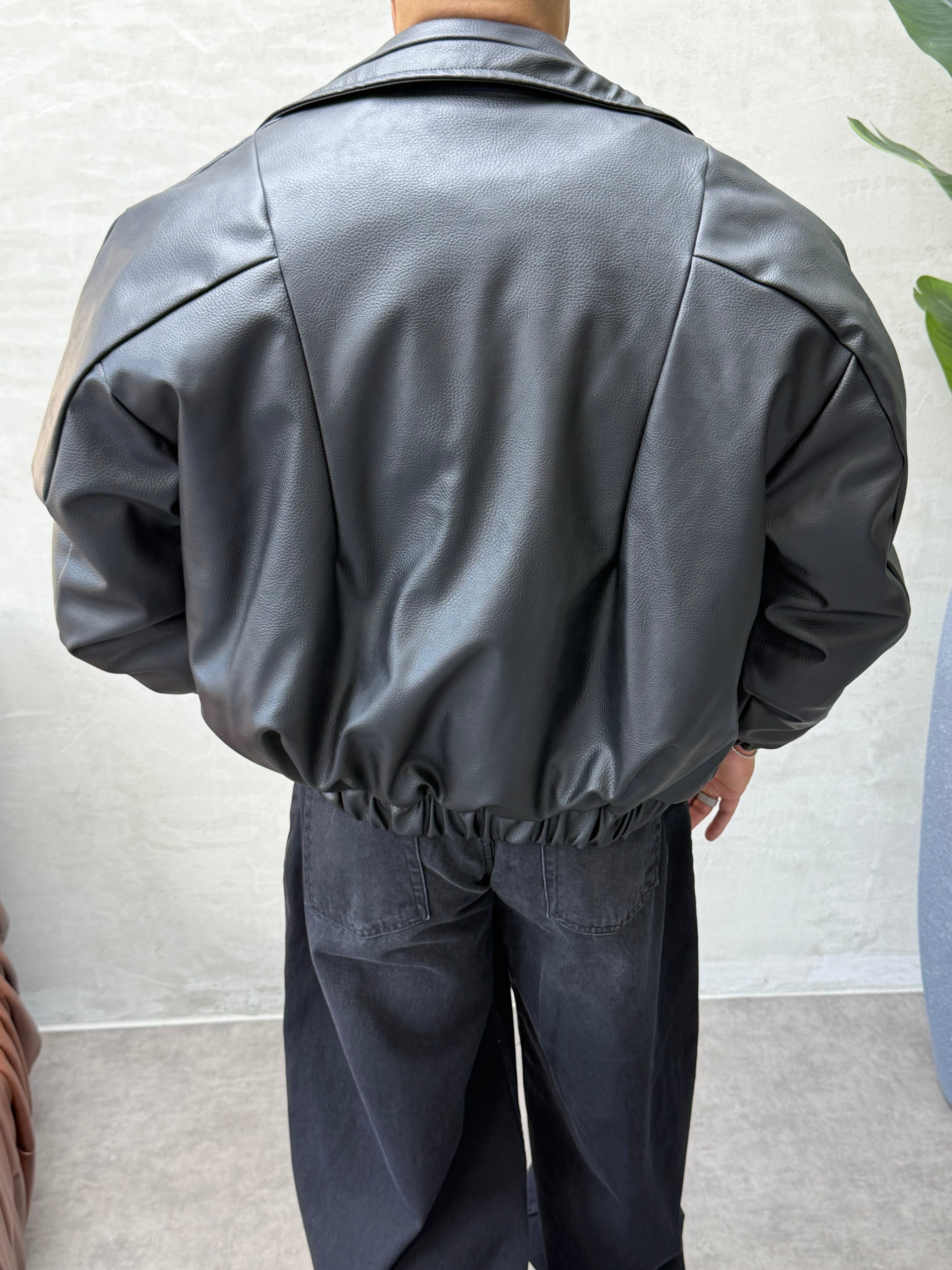 PREMIUM ZIMBA DETAYLI OVERSIZE BOMBER MONT SİYAH