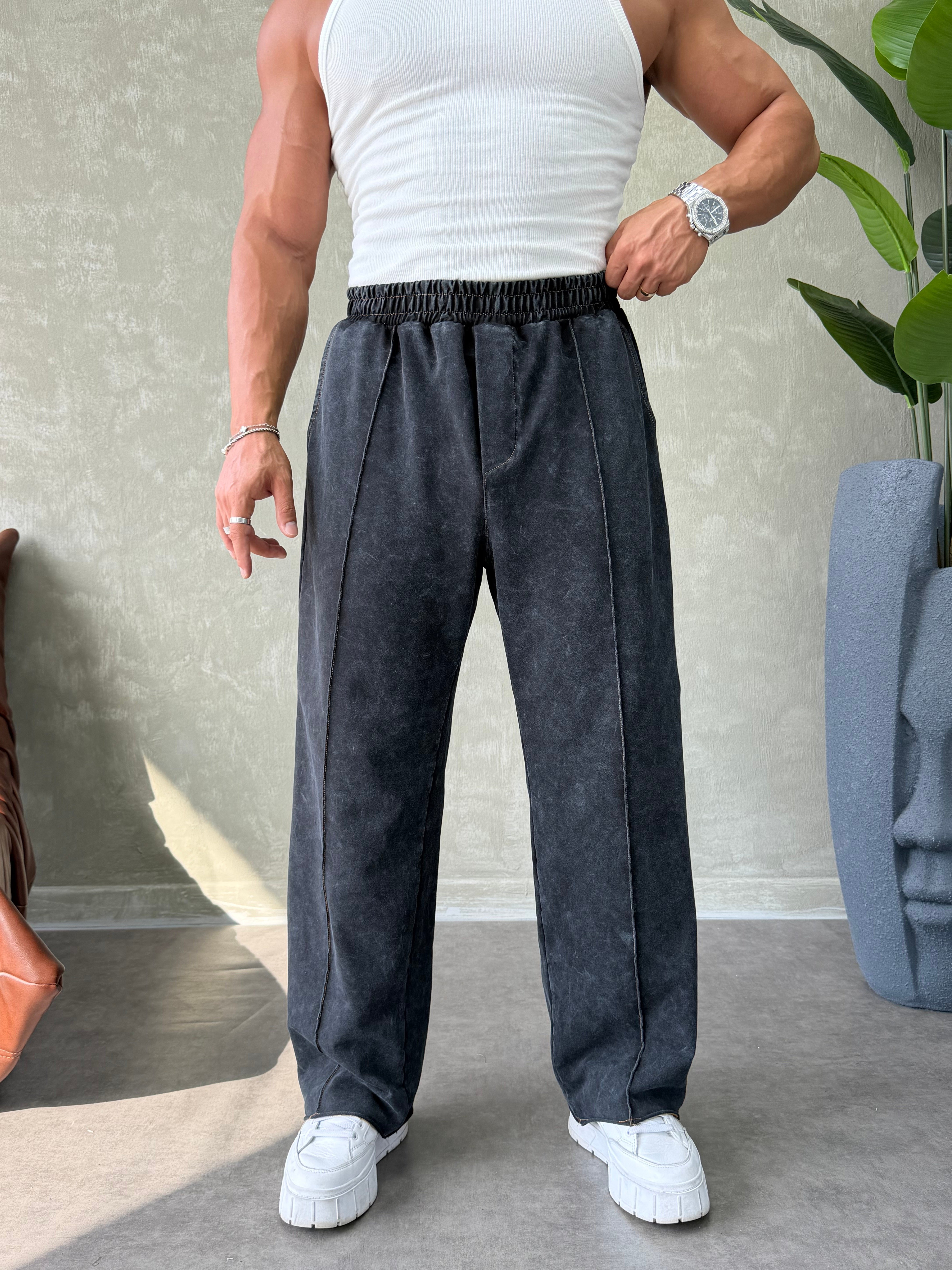 YIKAMALI BAGGY EŞOFMAN ALTI SİYAH