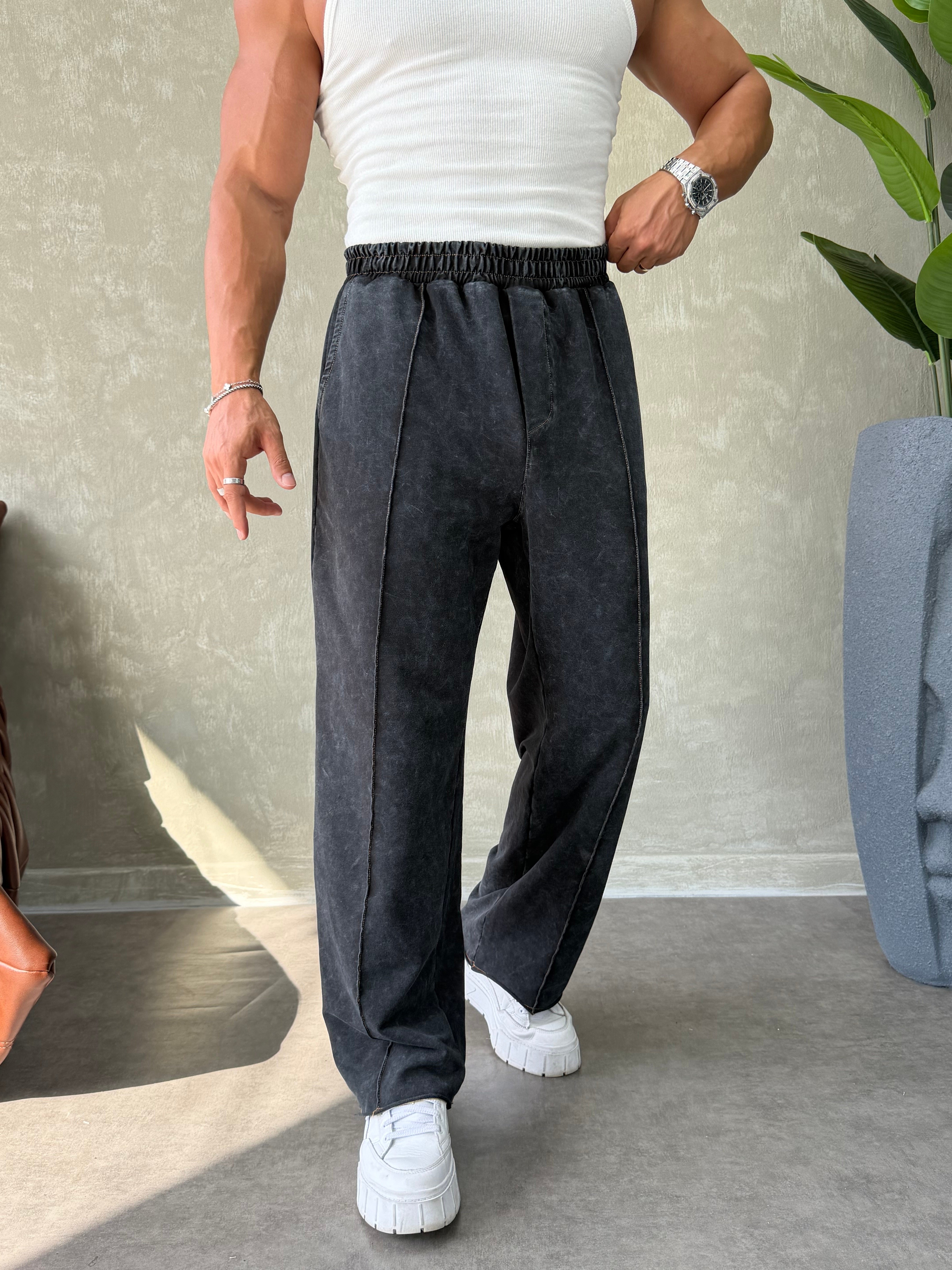 YIKAMALI BAGGY EŞOFMAN ALTI SİYAH