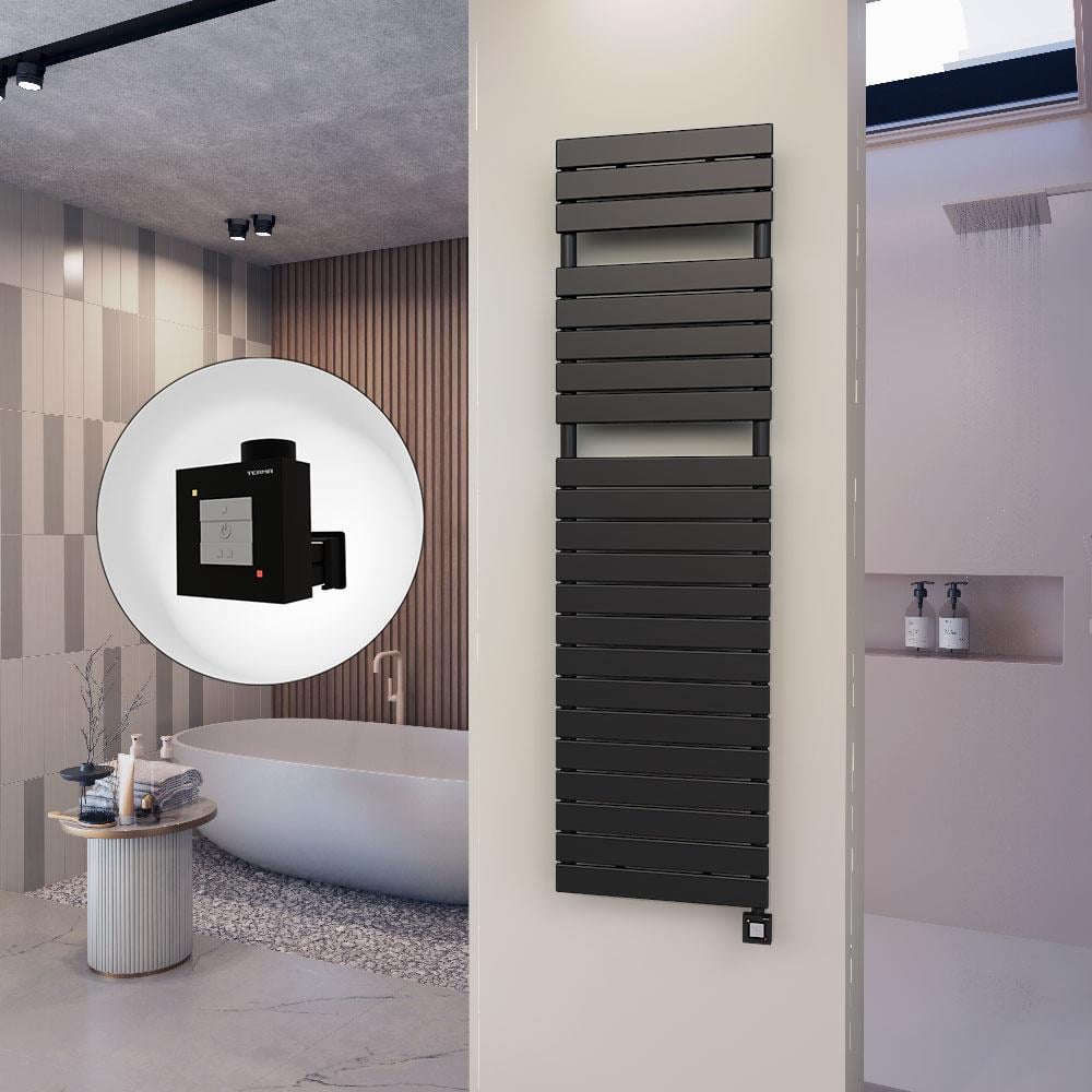 10H Elektrikli Havlupan 500x1772 Mat Siyah Ktx1 1000 Watt