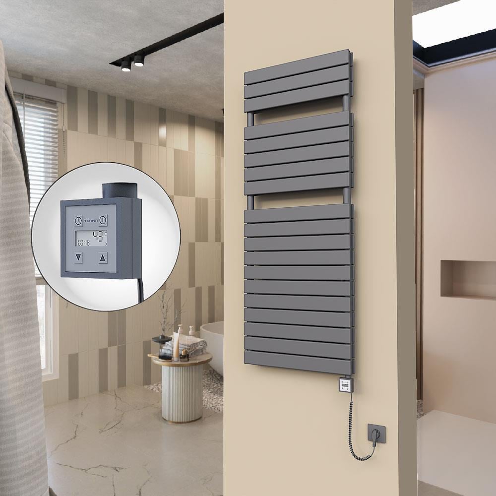 20H Elektrikli Havlupan 600x1550 Antrasit Ktx3 1000 Watt Spiral Kablolu