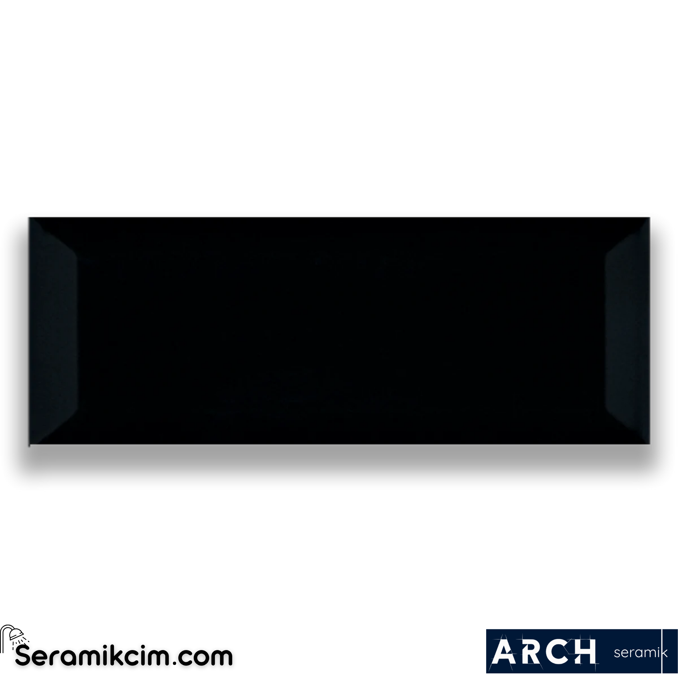 Arch Seramik 10x30 cm Black Metro Glossy