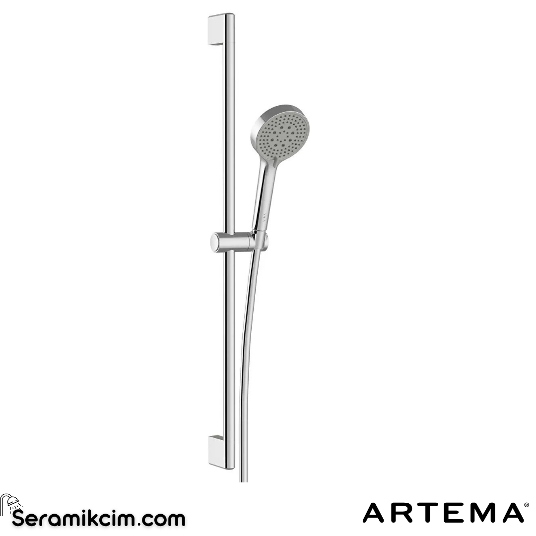 Artema Base Round Sürgülü El Duşu 3 Fonksiyonlu 100mm Krom A45908