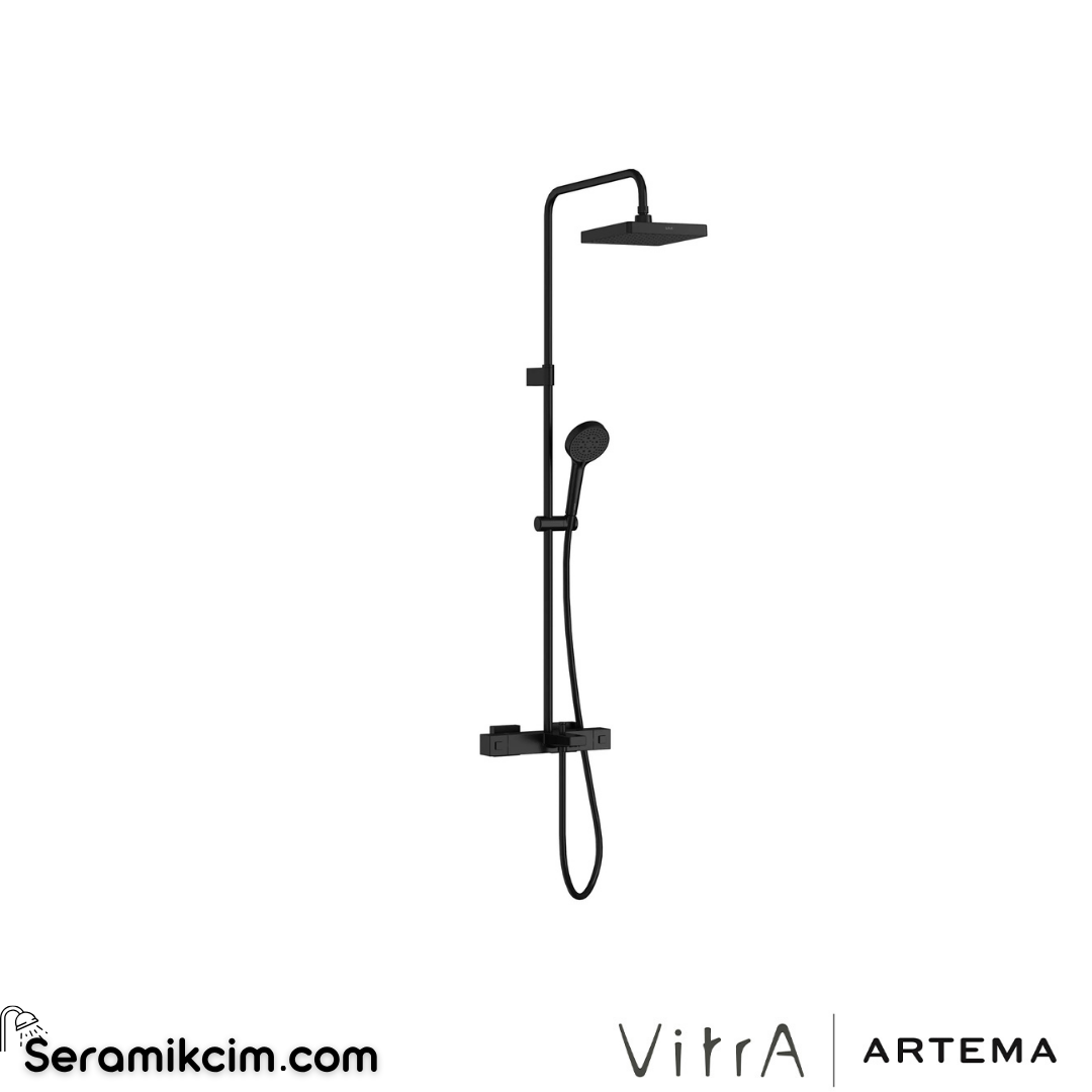 Artema Base Square 200 B Duş Sistemi Mat Siyah A4730436