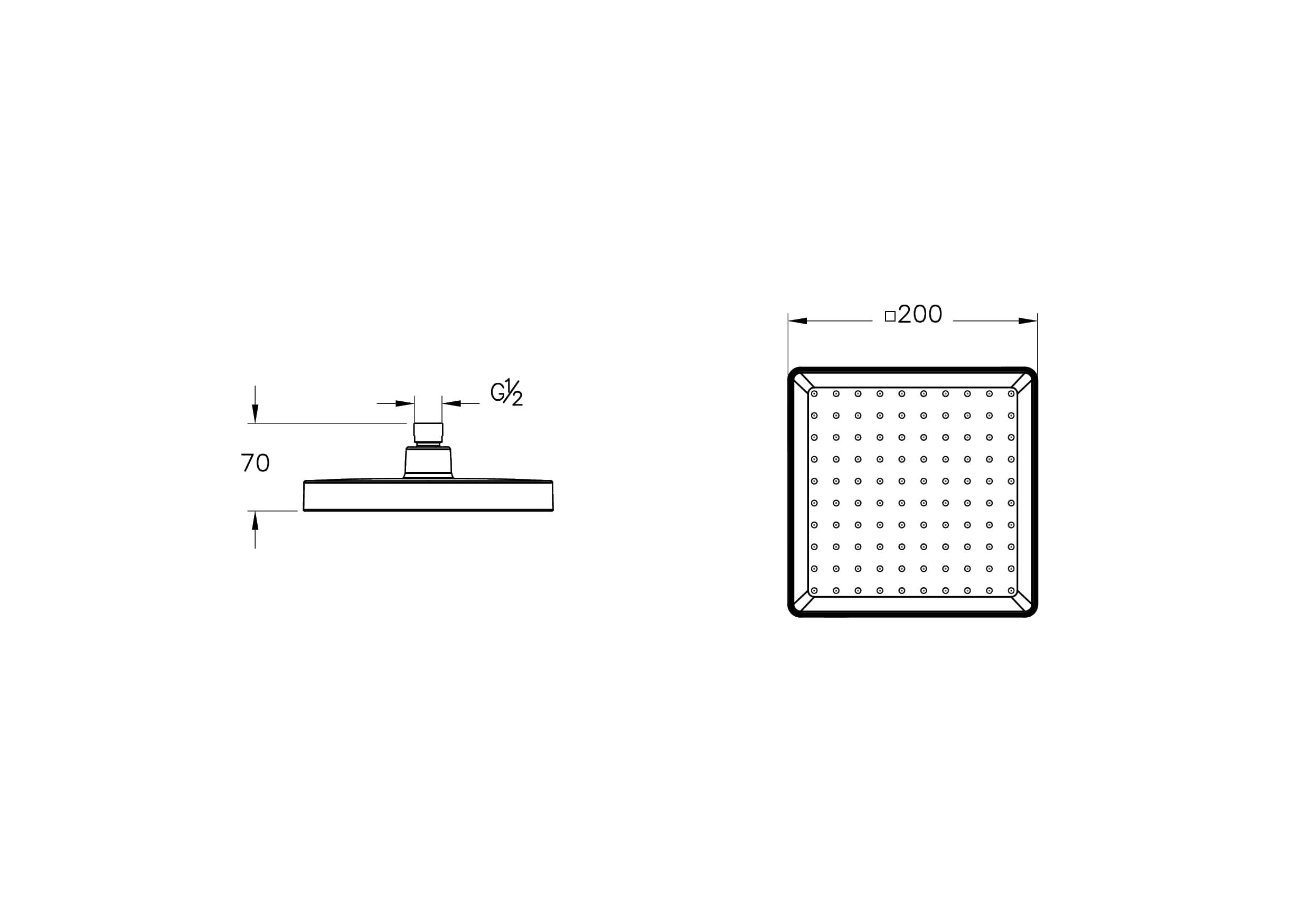 Artema Base Square Duş Başlığı 1 Fonksiyonlu 200Mm Mat Siyah A4590536