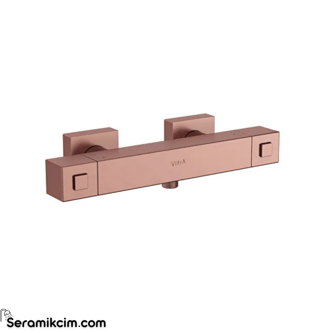 Artema Base Square Termostatik Duş Bataryası Fırçalı Bakır A4730124