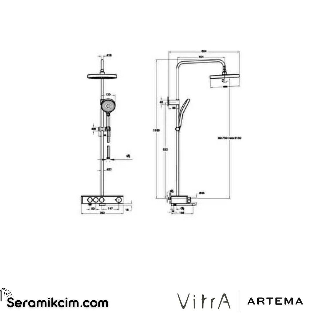 Artema Core Round 250 B Duş Sistemi Parlak Altın A4730974