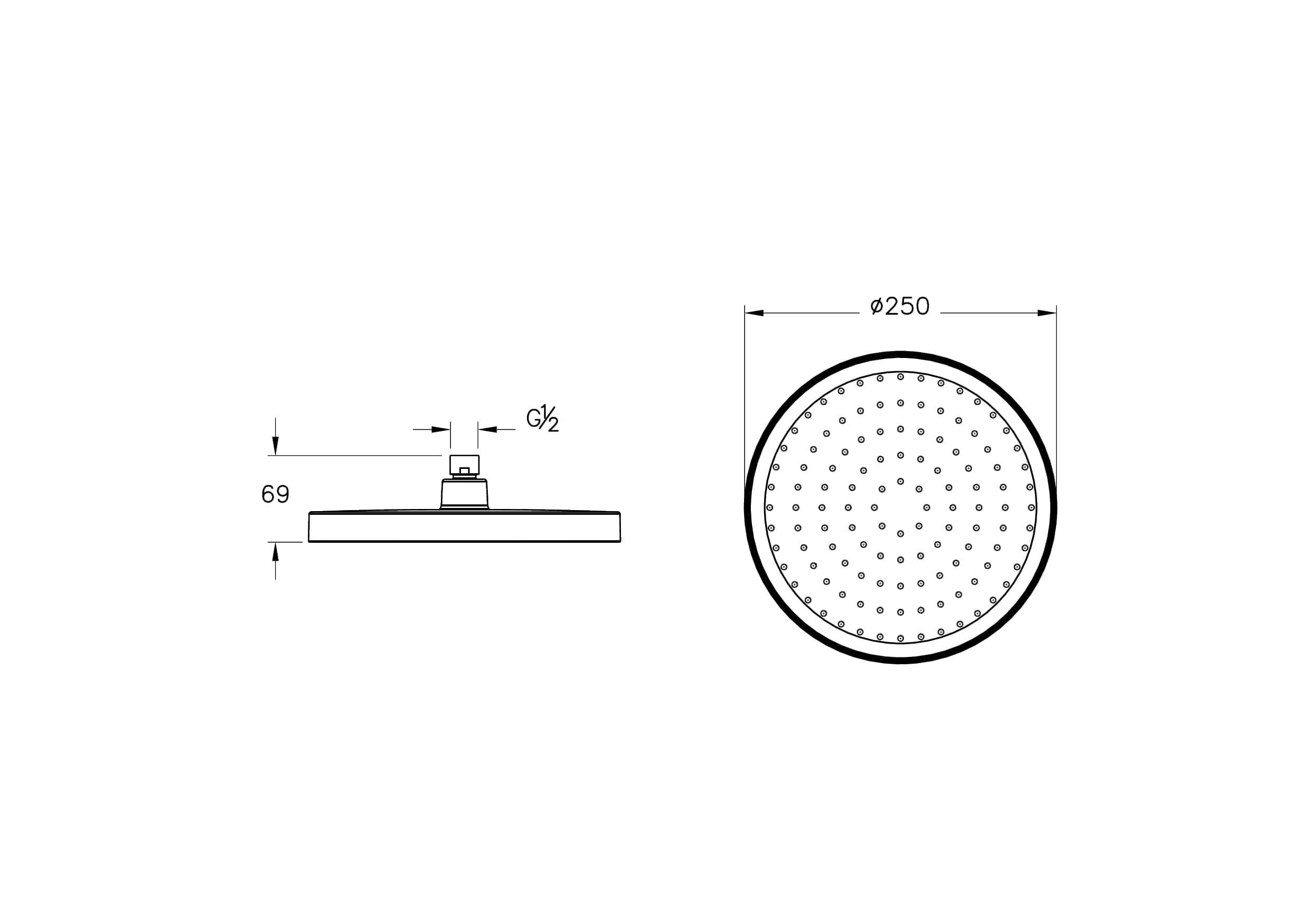 Artema Core Round Duş Başlığı 1 Fonksiyonlu 250 Ø Fırçalı Bakır A4591224