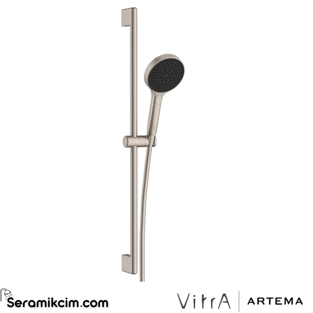 Artema Core Round Sürgülü El Duşu 3 Fonksiyonlu 120mm Fırçalı Nikel A4591634