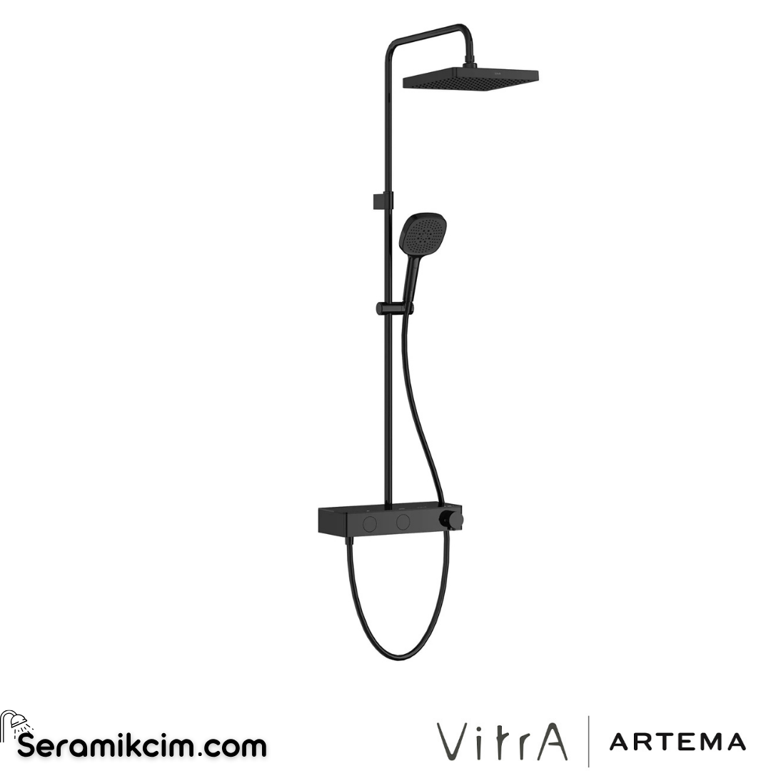 Artema Core Square 250 Duş Sistemi Parlak Siyah A4731239