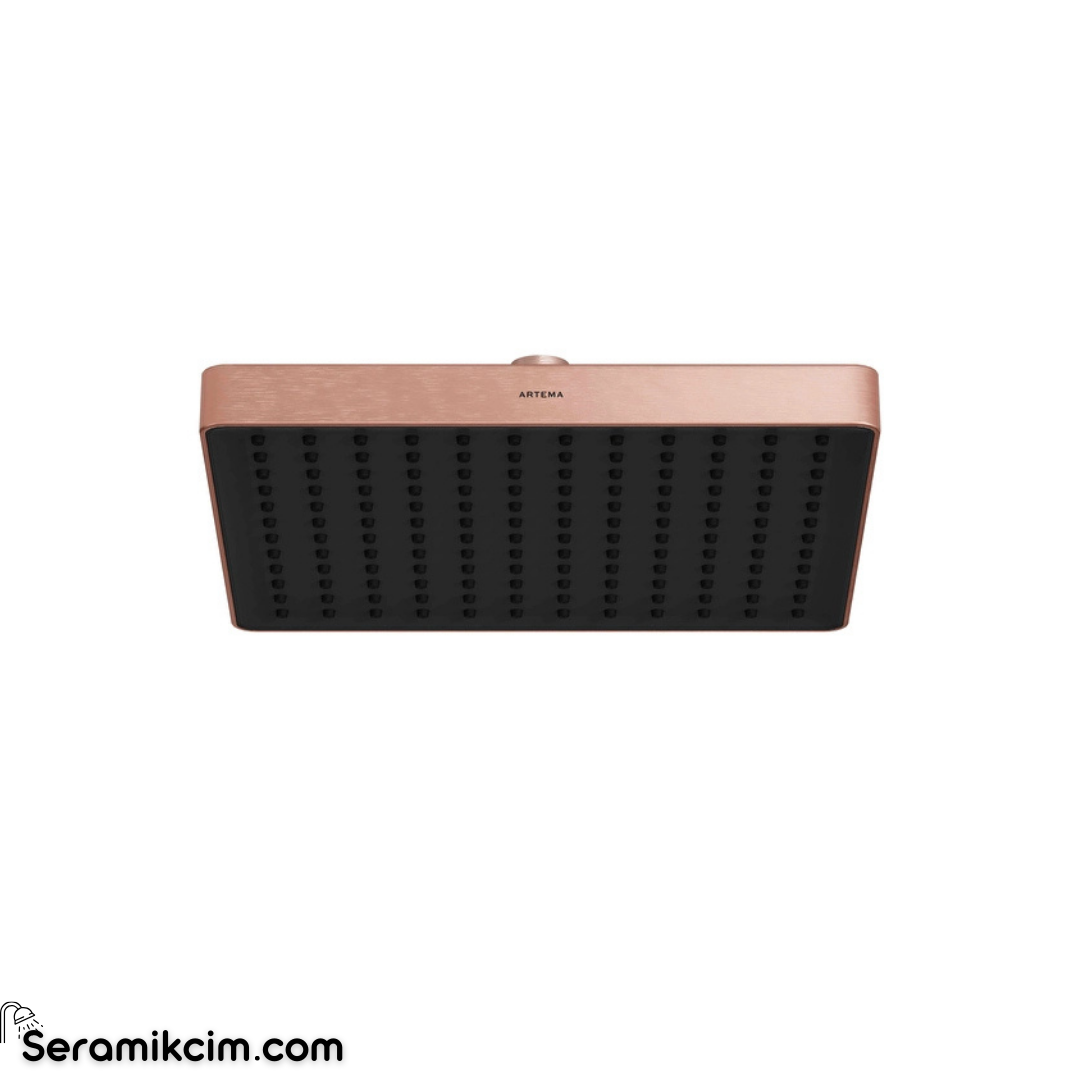 Artema Core Square Duş Başlığı 1 Fonksiyonlu 250Mm Fırçalı Bakır A4591324