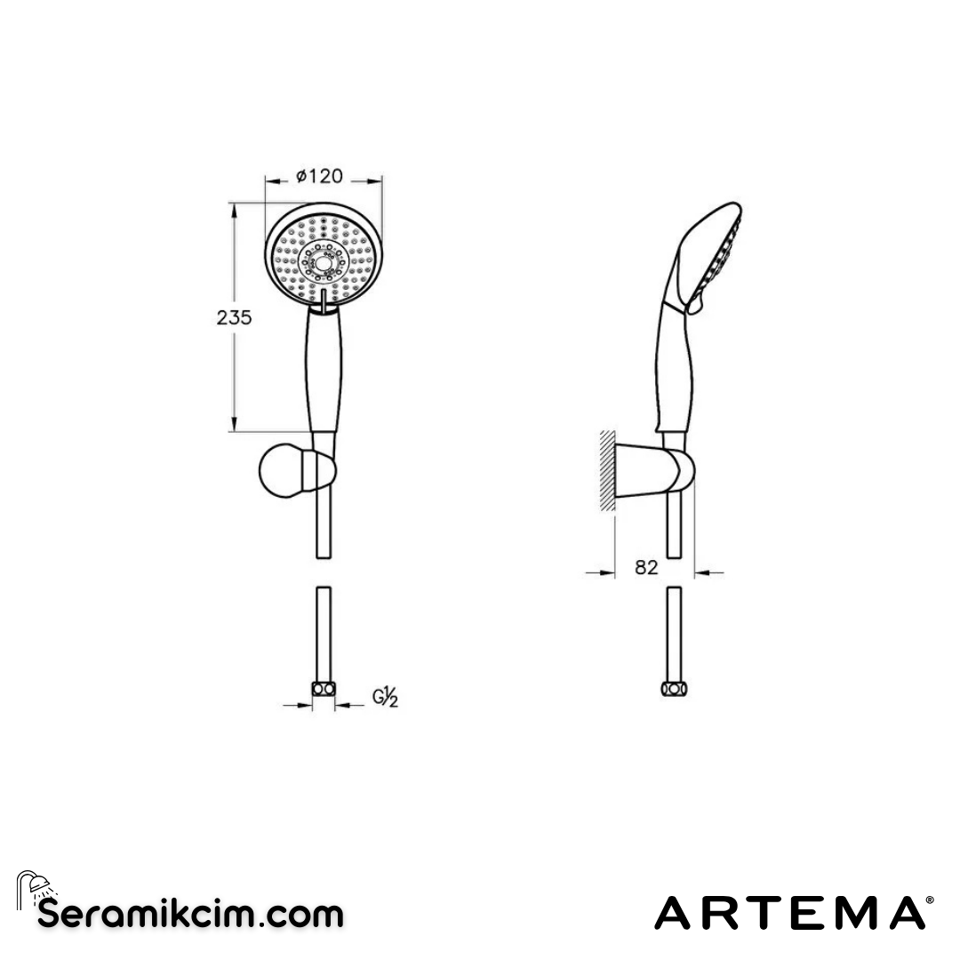 Artema Cozy 5F El Duşu Takımı Krom A45681 - A45681