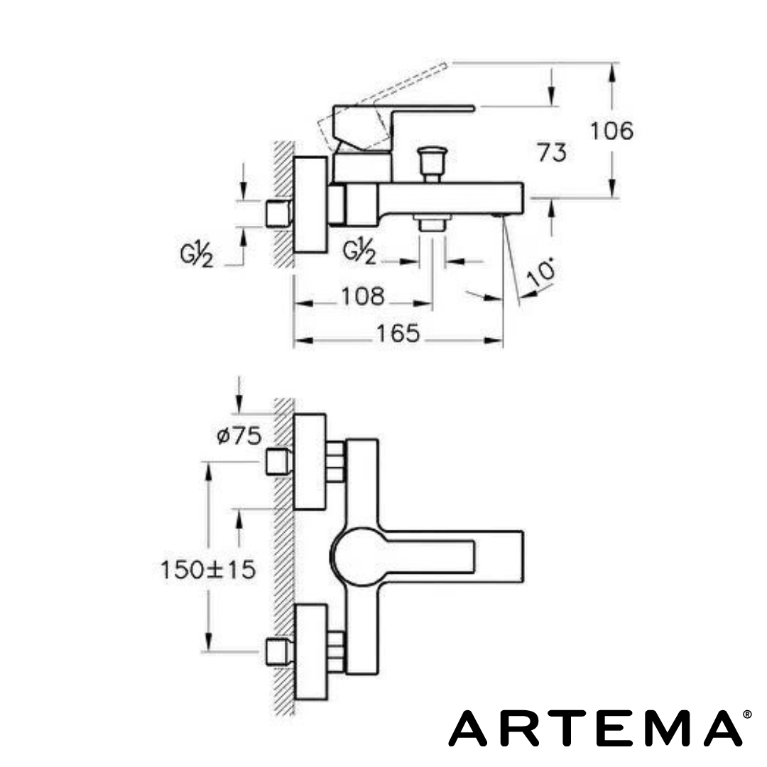 Artema Flo S Banyo Bataryası Altın A4193723