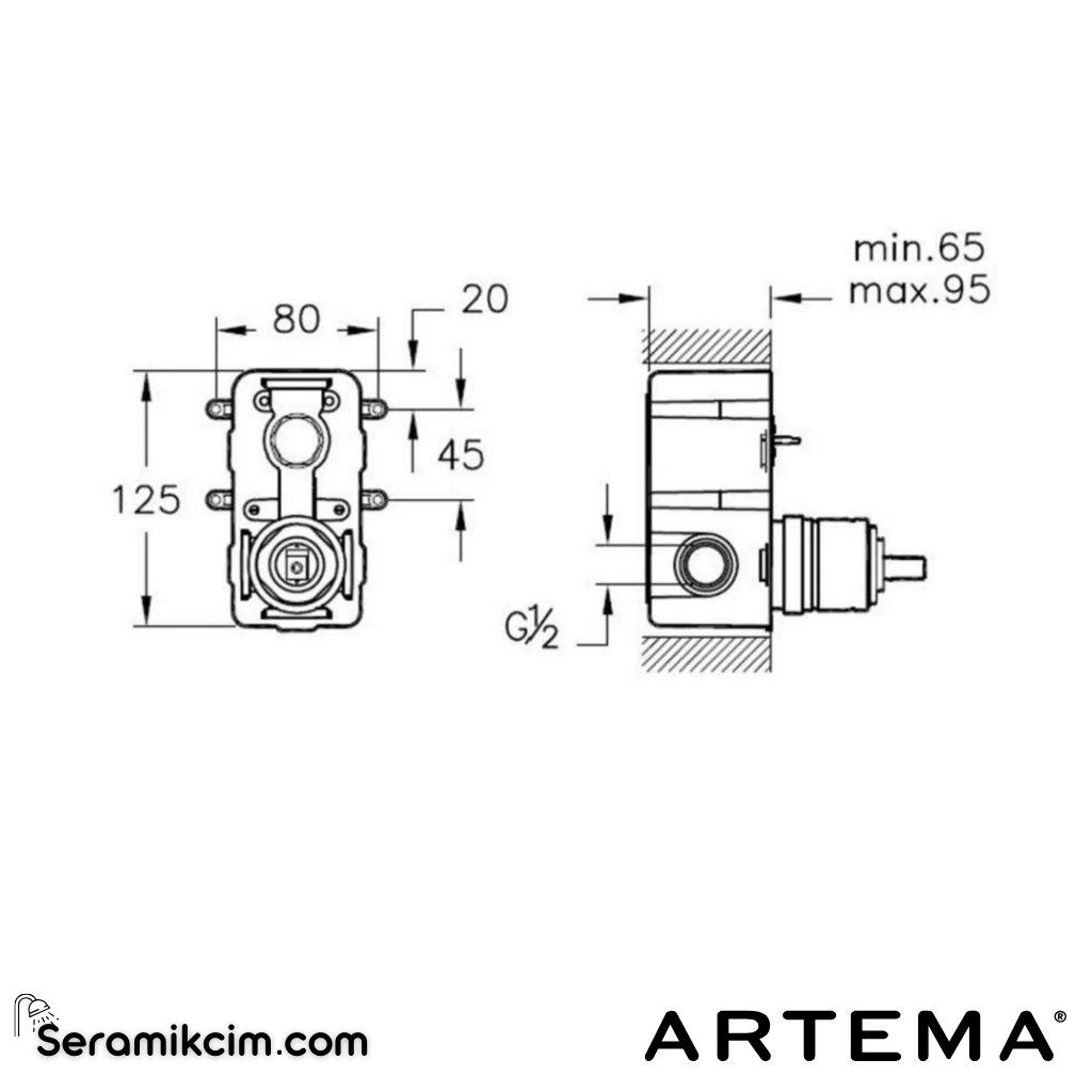 Artema Flow Round Ankastre Duş Seti A49306 - A49306