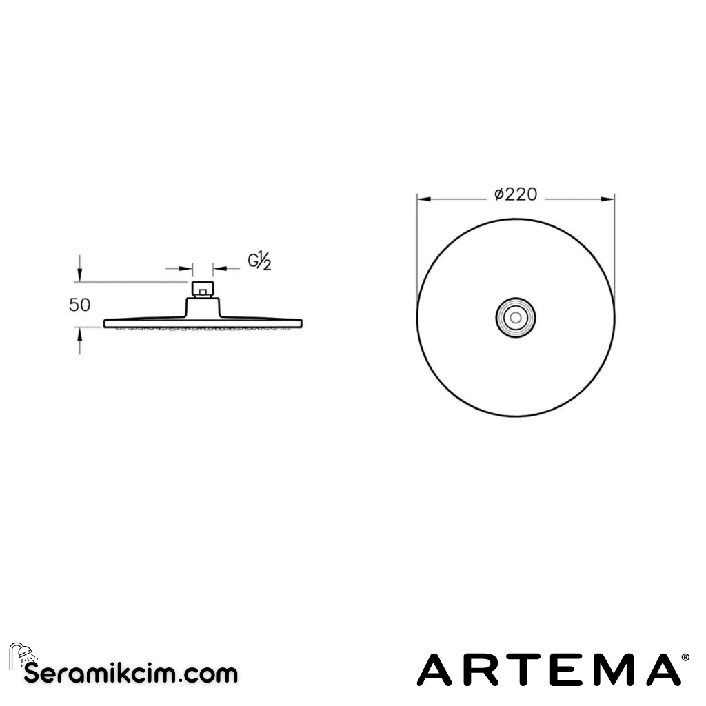 Artema Flow Round Ankastre Duş Seti A49306 - A49306