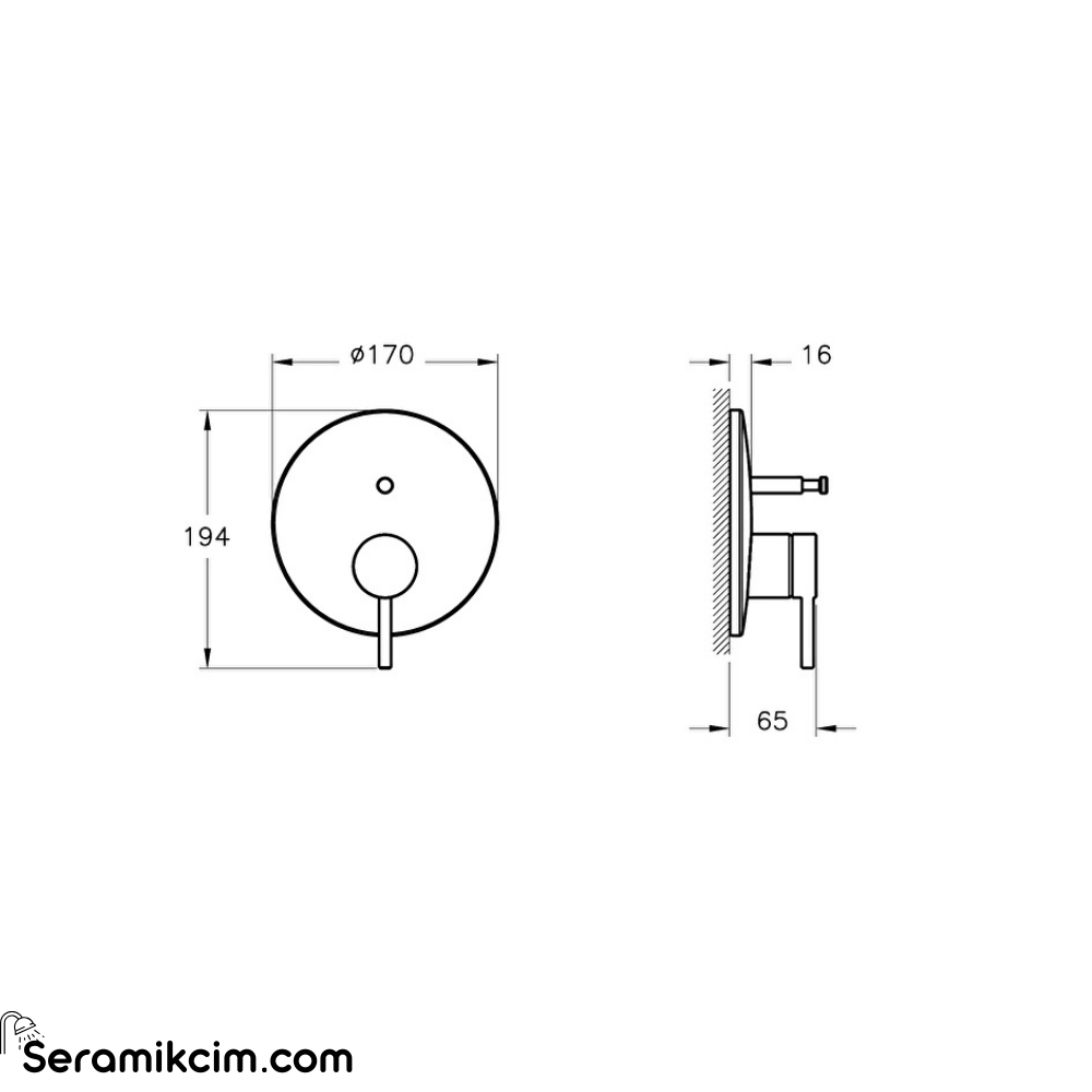 Artema Minimax Round Ankastre Mekanik Banyo Bataryası Minibox A4362029