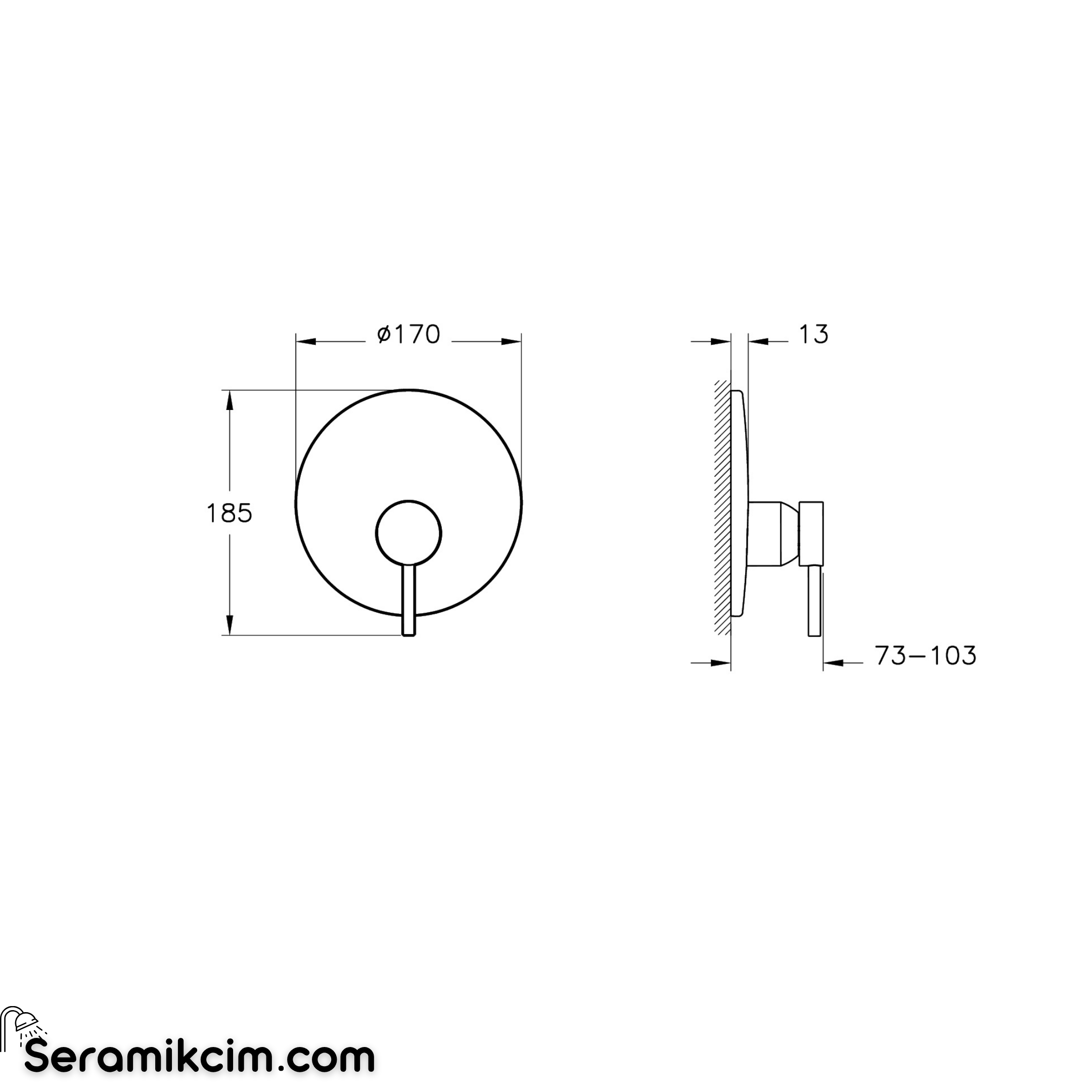 Artema Minimax Round Ankastre Mekanik Duş Bataryası V-Box Parlak Bakır A4371129
