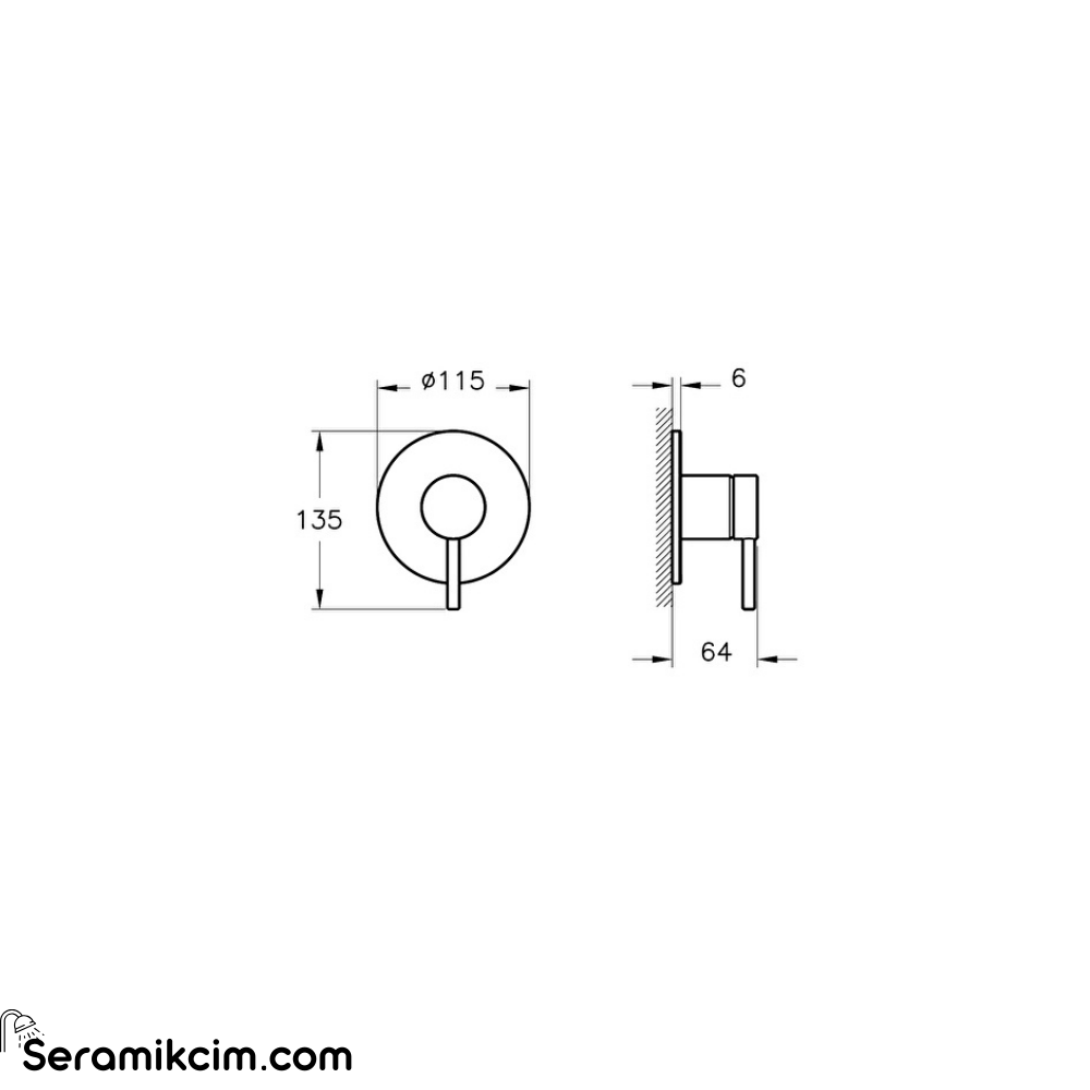 Artema Minimax Round Ankastre Mekanik Duş Bataryası Minibox A4371036