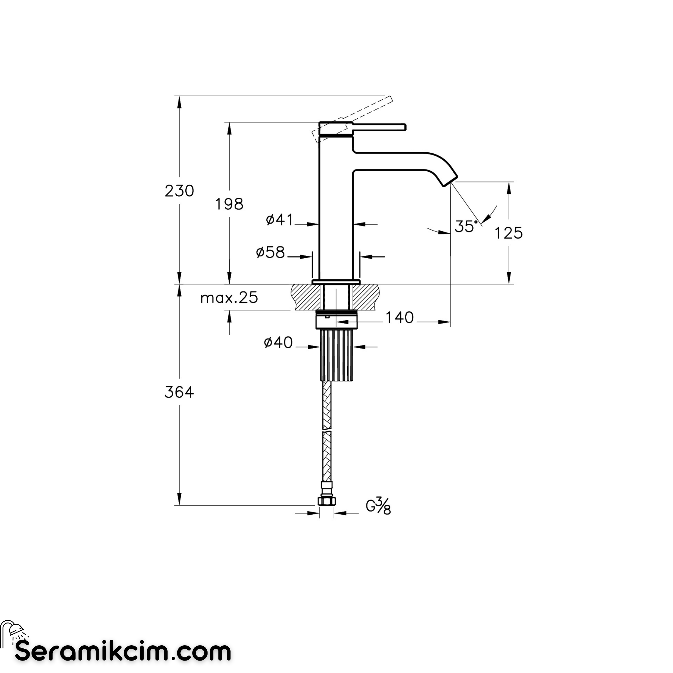 Artema Minimax Round Blueco Lavabo Bataryası (Yüksek) A4353229Enr