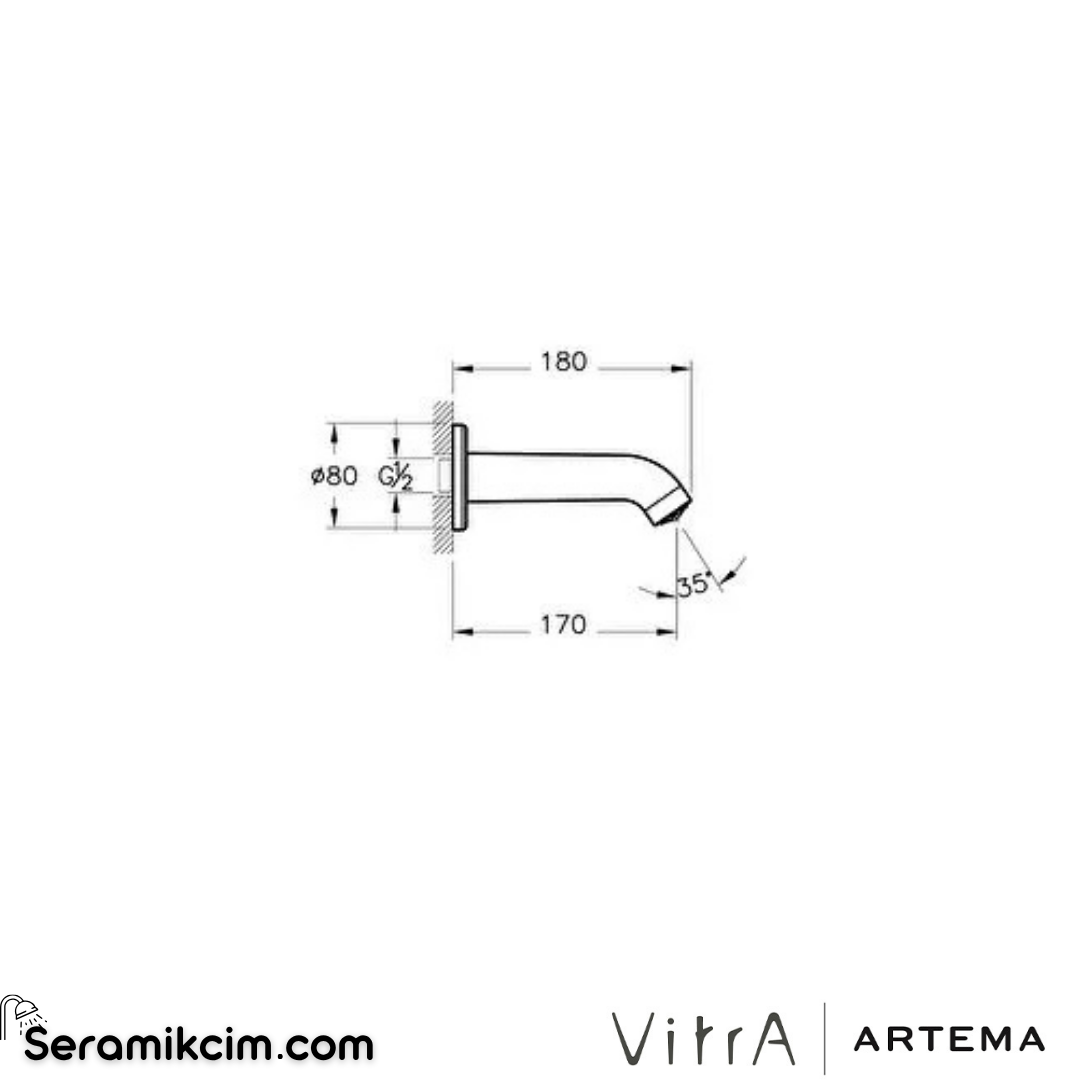Artema Minimax Round Çıkış Ucu Krom A43541