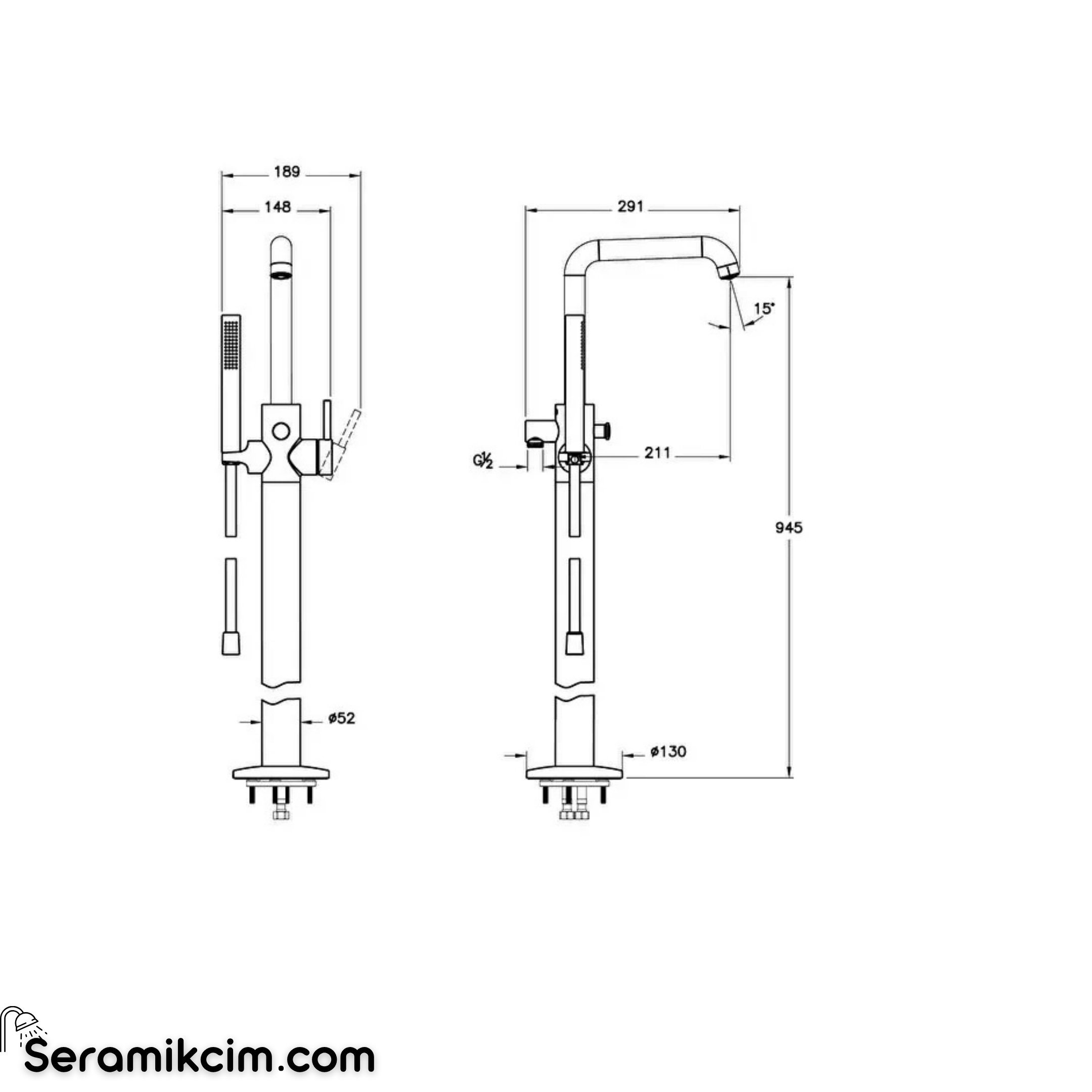 Artema Minimax Round Yerden Küvet Bataryası Fırçalı Bakır A4354624