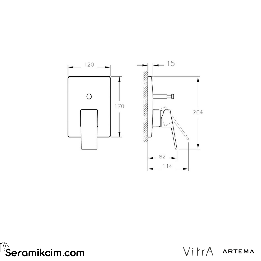 Artema Minimax Square Ankastre Banyo Bataryası Minibox Mekanik Parlak Altın A4373274