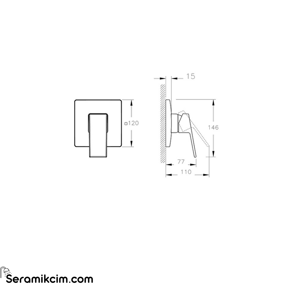Artema Minimax Square Ankastre Duş Bataryası Minibox Mekanik A4373336
